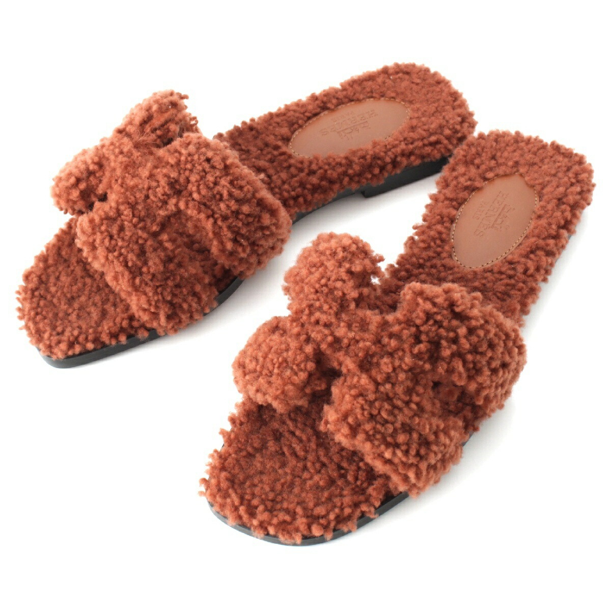 楽天市場】エルメス HERMES オラン ボア ムートン Hモチーフ フラット