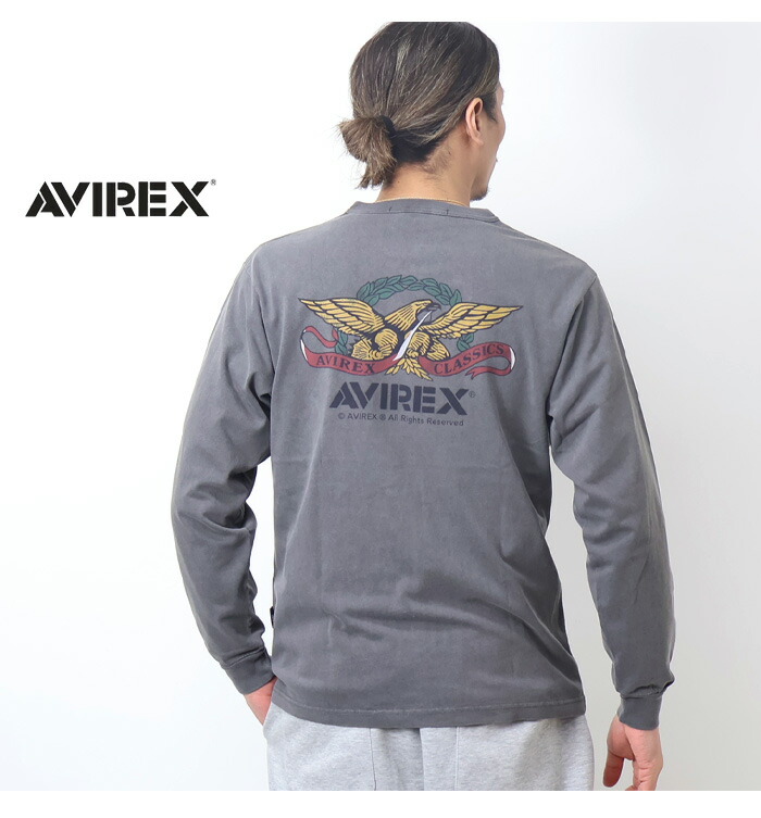 楽天市場】AVIREX アヴィレックス 長袖Tシャツ フェイドウォッシュ
