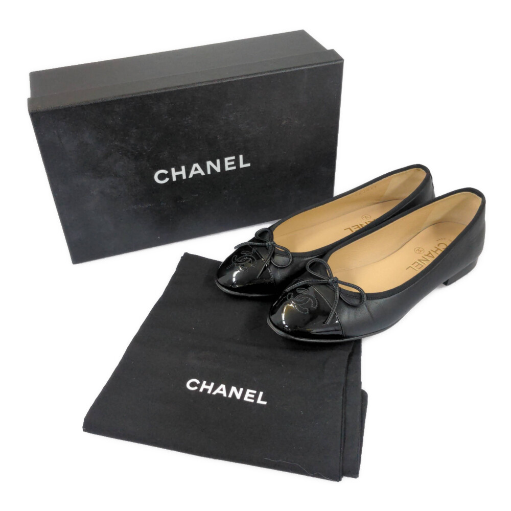 楽天市場】CHANEL シャネル ココマーク リボン フラットシューズ靴