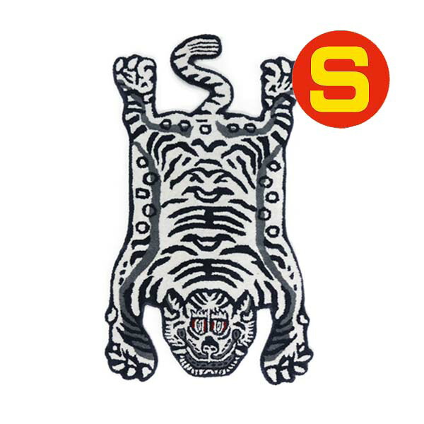 楽天市場】チベタン ホワイト タイガー ラグ マット S 白虎型 絨毯