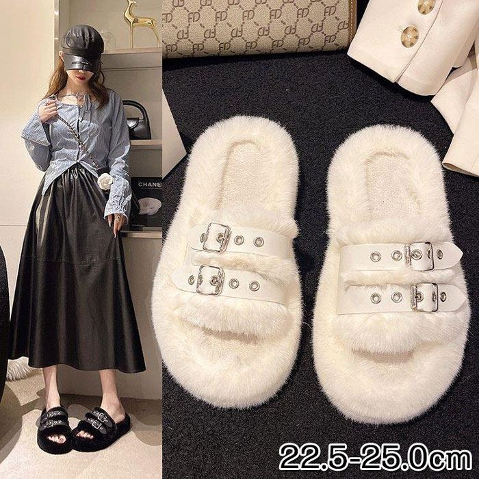 楽天市場】ふわふわ ファーサンダル 厚底 レディース ファーサンダル