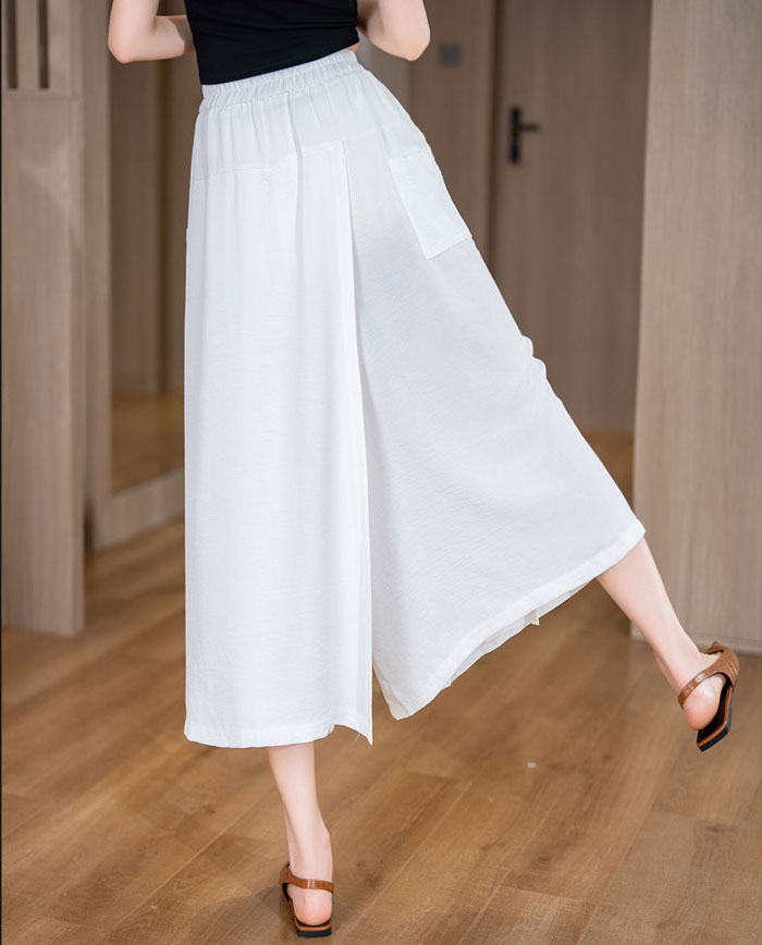 楽天市場】接触冷感 8分丈 ガウチョパンツ レディース スカートパンツ