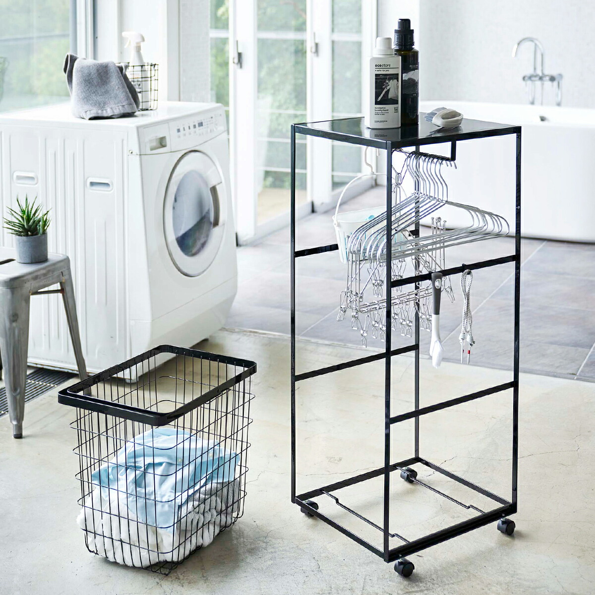 楽天市場】［ 天板付きランドリーワゴン タワー ］山崎実業 tower