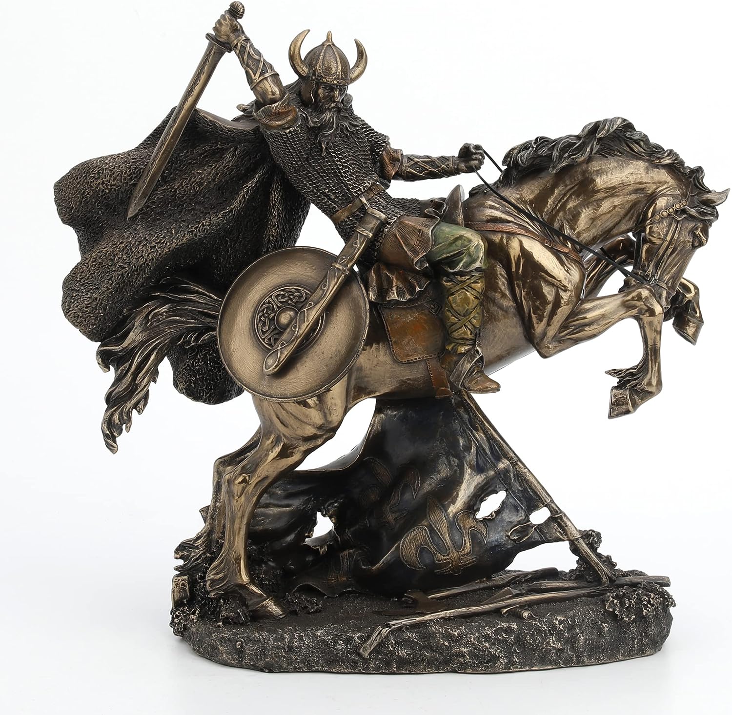 楽天市場】馬に乗った北欧のバイキング戦士 ヴァイキング彫像