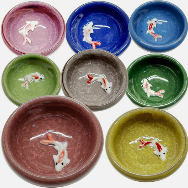 楽天市場】陶器,鯉入りぐい飲みおちょこ 8色 ｜小杯,魚杯,小茶碗