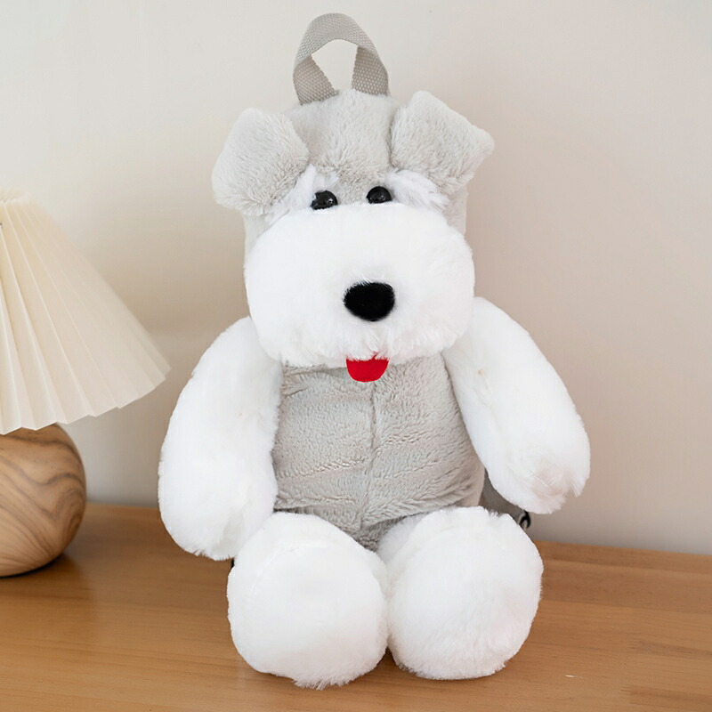 楽天市場】シュナウザー犬ぬいぐるみリュック バックパック ぬいぐるみ