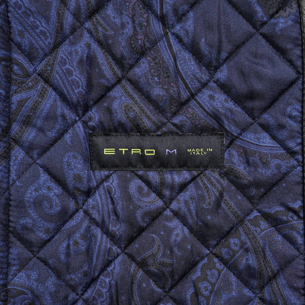 楽天市場】エトロ ETRO キルティング レザージャケット スタンドカラー