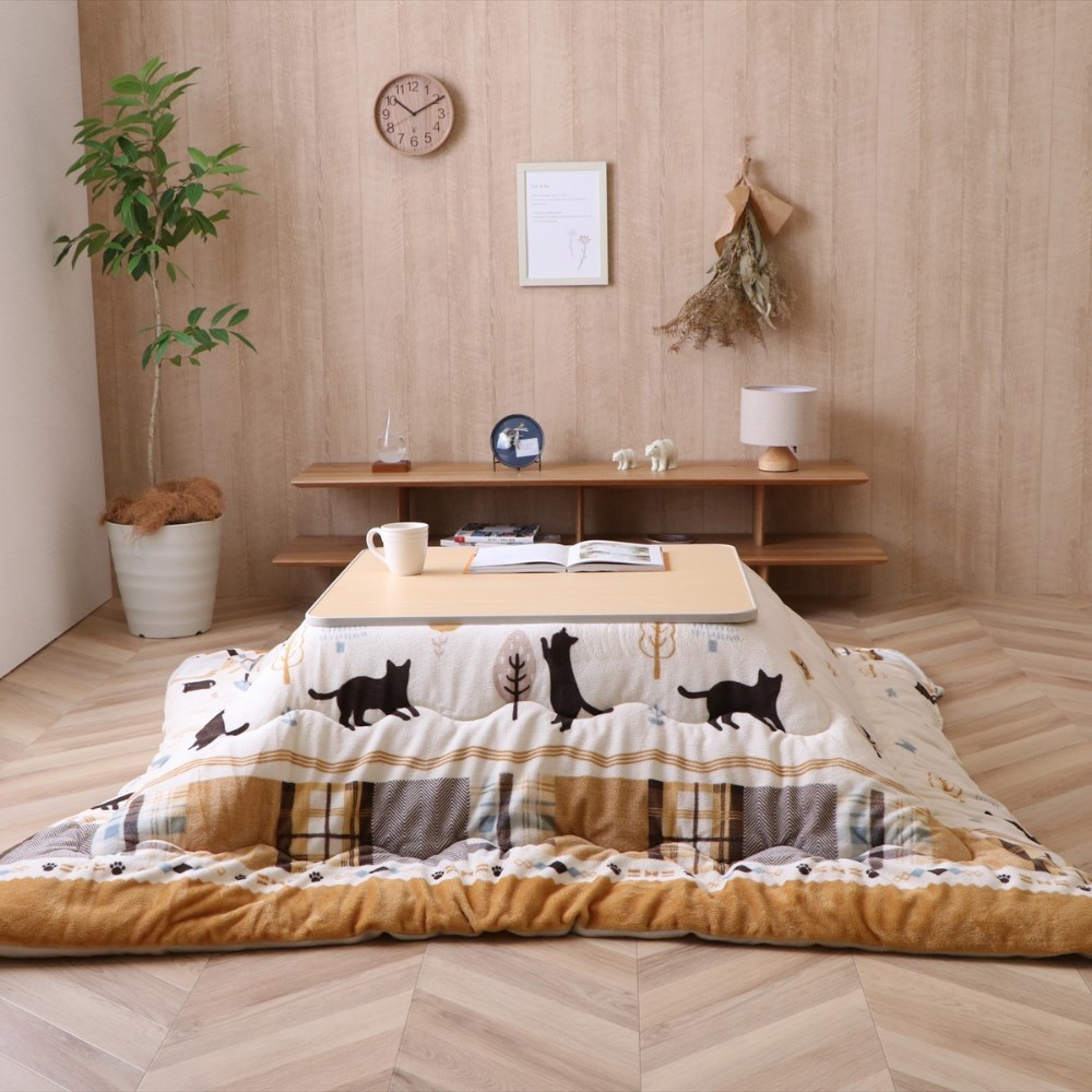 楽天市場】こたつ布団 正方形 掛け布団 ねこ柄 約190×190cm | コタツ