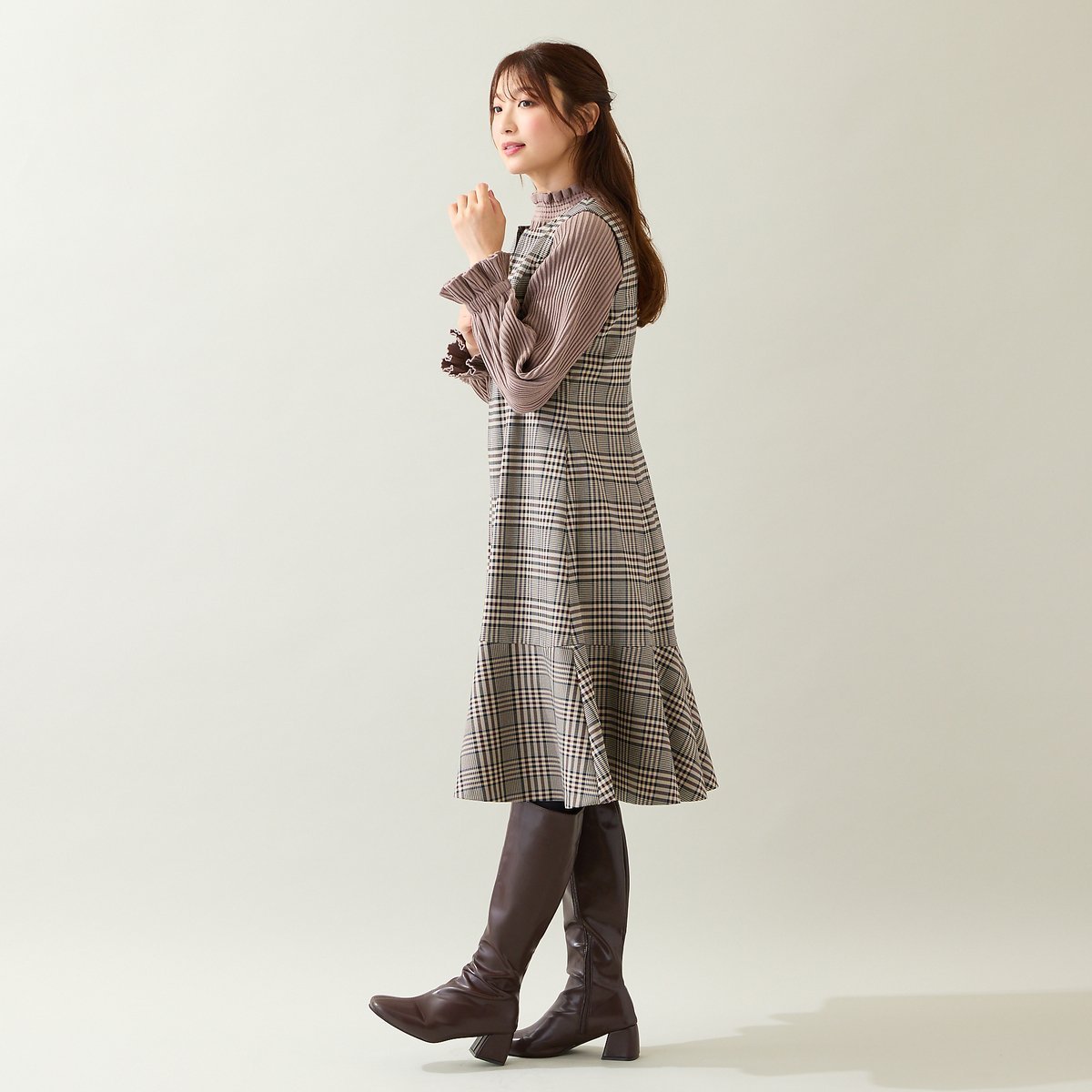 Rose Tiara｜MIXチェックジャンパースカート | Rakuten Fashion(楽天