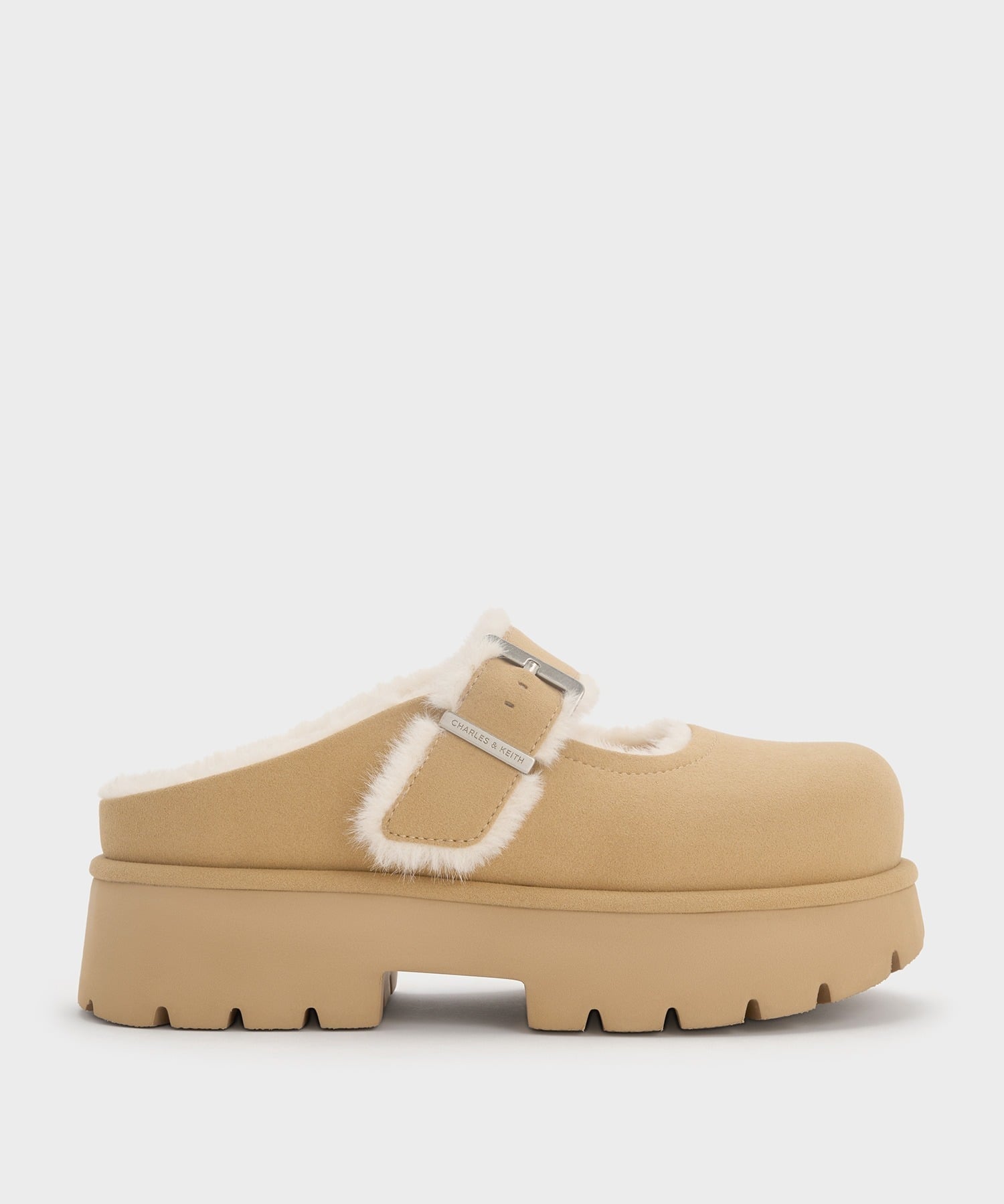 CHARLES & KEITH｜Bergen ベルゲン テクスチャーファートリムバックル