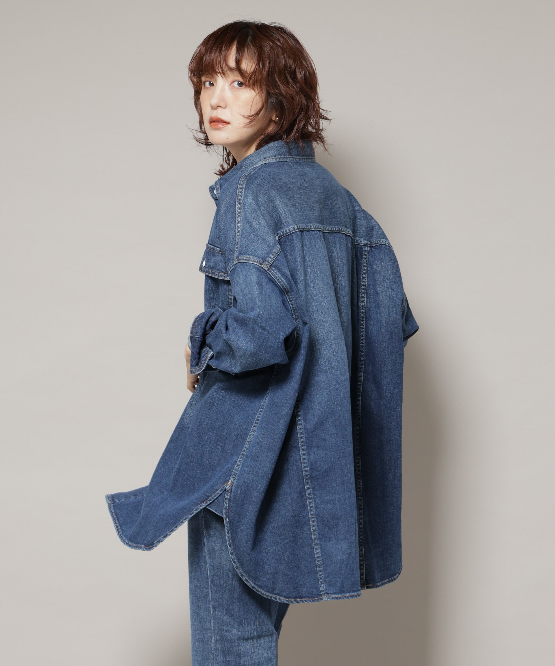 NANO universe｜Healthy DENIM/Almond デニム ビッグシャツ | Rakuten
