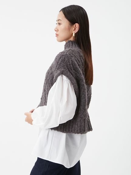 Mila Owen｜【セットアイテム】ケーブルベストシャツレイヤードSET