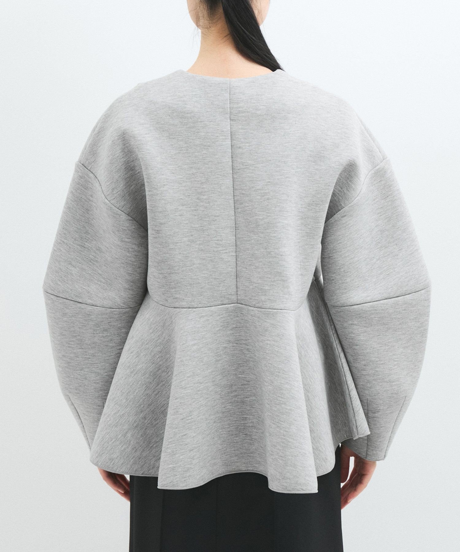 ADAM ET ROPE'｜【洗える】エッグブローチ付きペプラムカーディガン