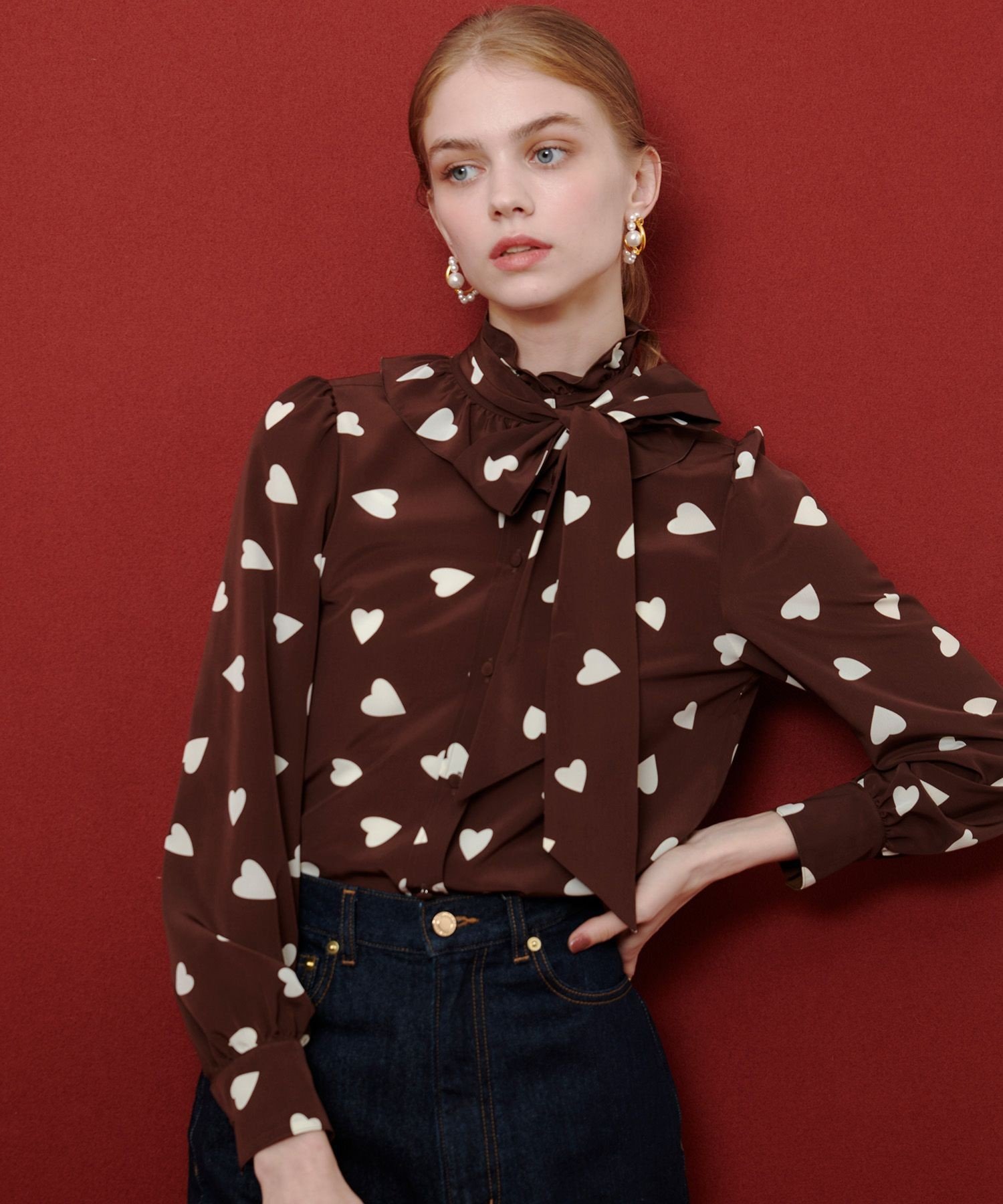 allureville｜WEB限定【LOULOU WILLOUGHBY】デシンハートプリント