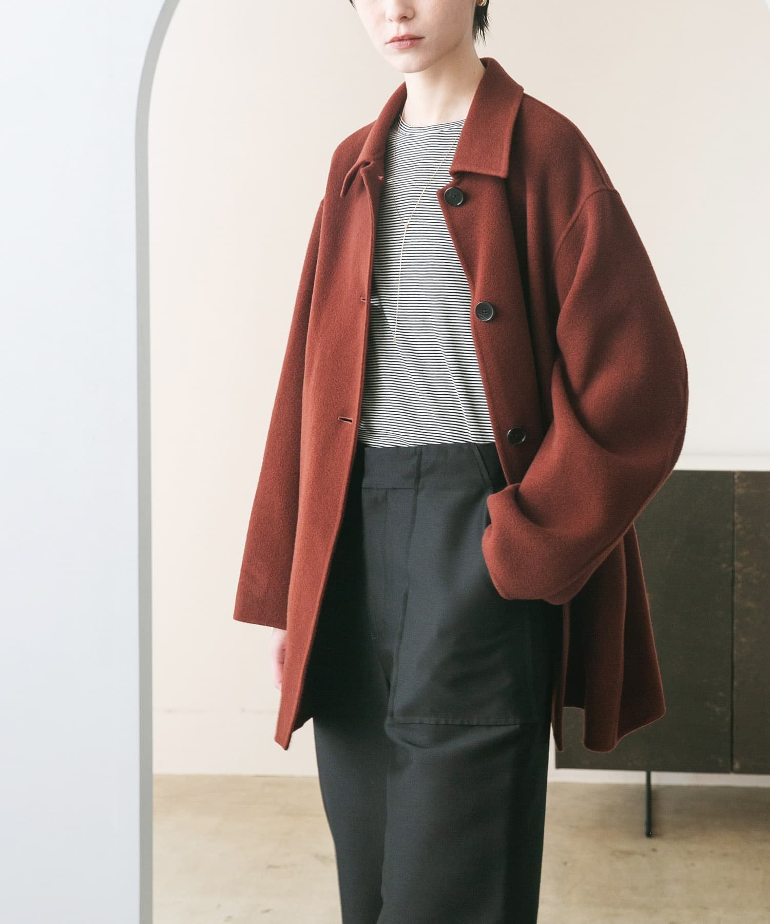 URBAN RESEARCH｜スーパー140ステンカラーリバーミドルコート