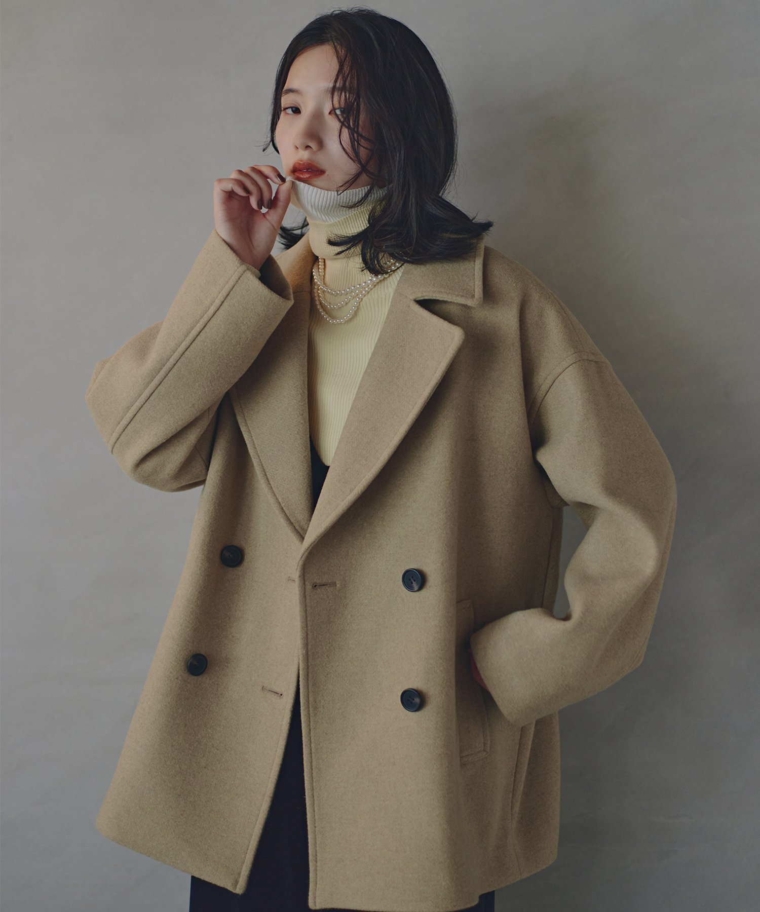 N. Natural Beauty Basic*｜ミドルPコート《ブラウン×ゴールドボタン