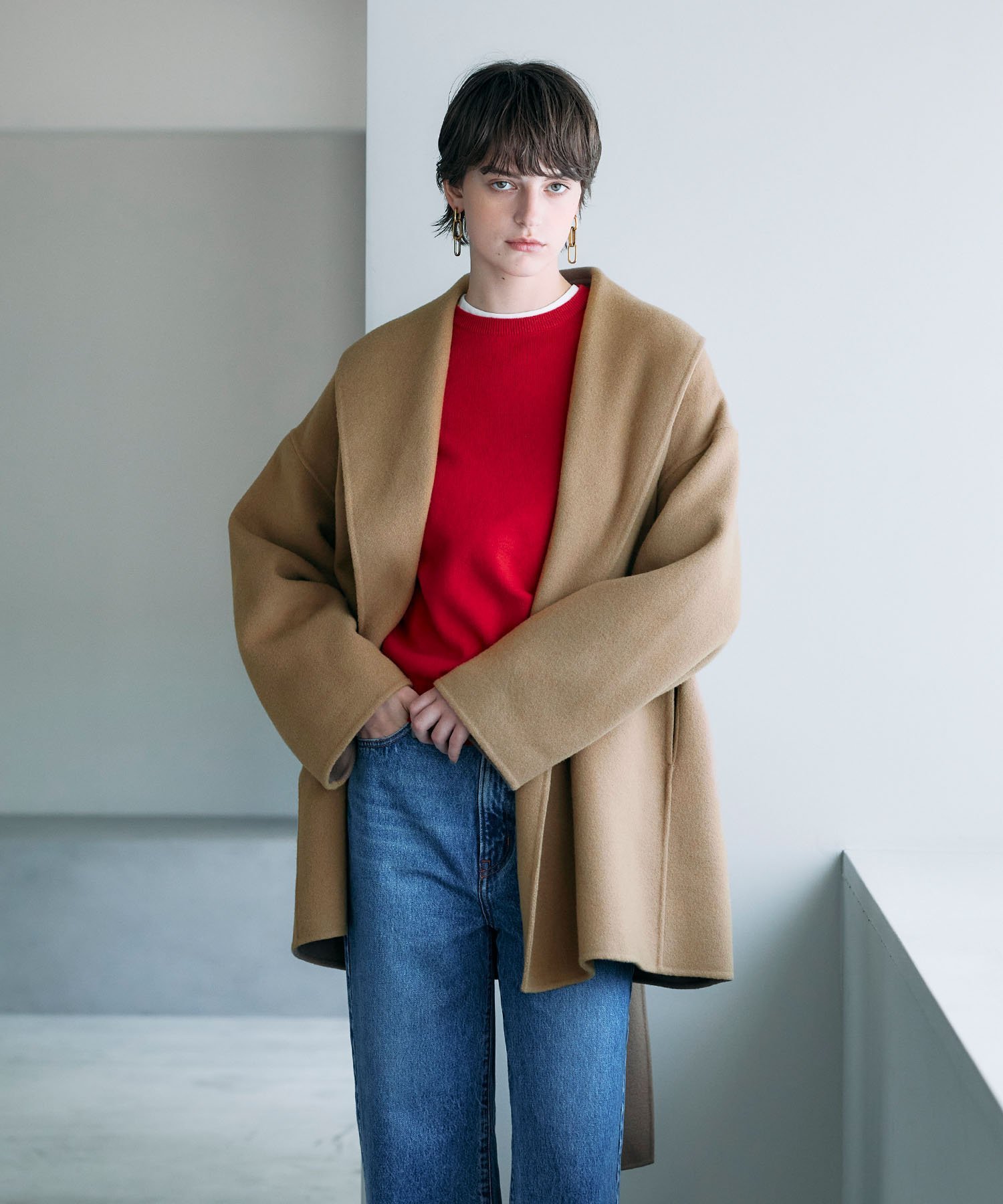 N.O.R.C｜ウールメルトンミドルリバーコート | Rakuten Fashion(楽天