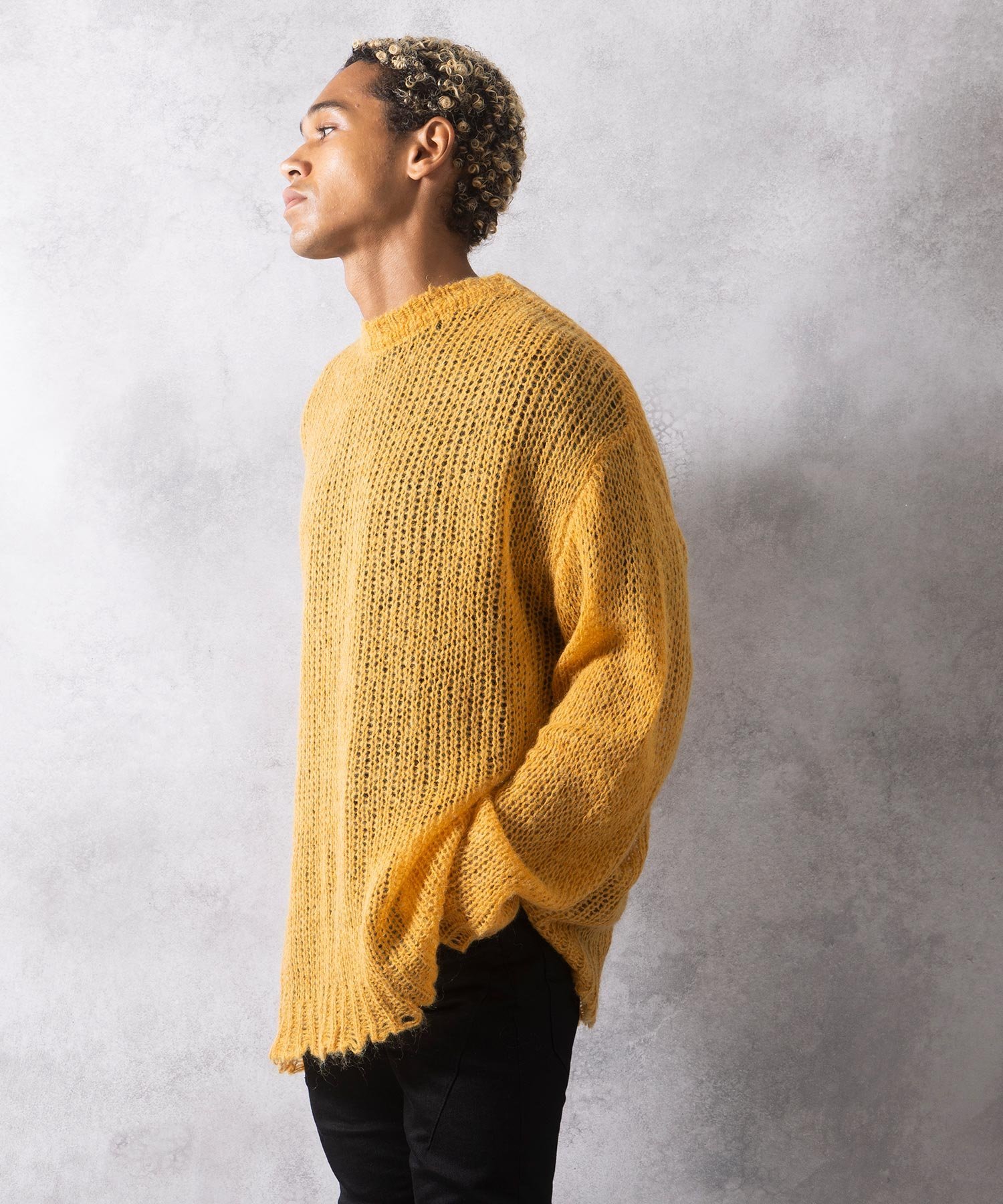 NUMBER (N)INE｜MOHAIR MESH WIDE STRIPED KNIT PULLOVER | Rakuten