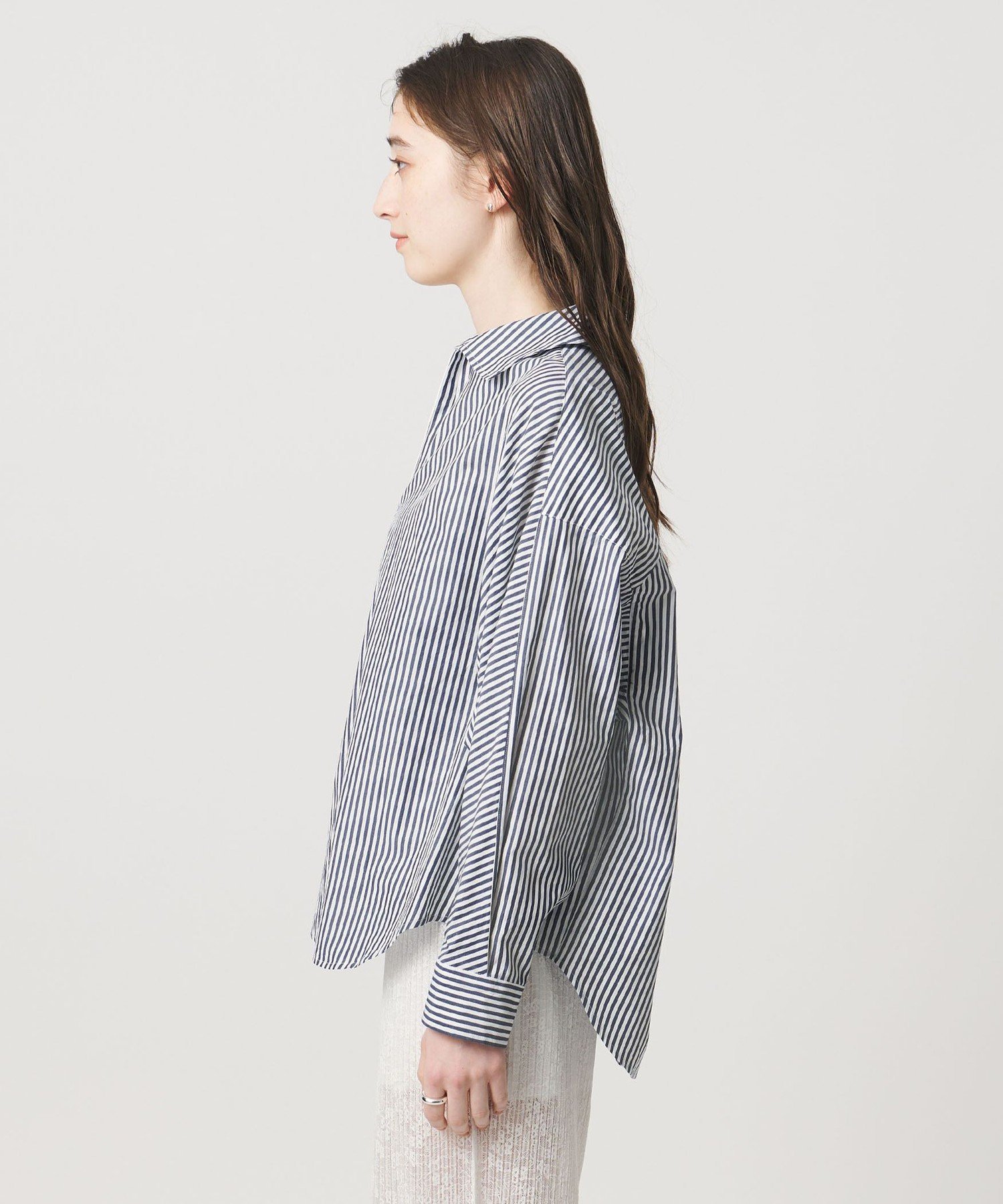 美品▲TICCA //ブルーストライプ長袖シャツ▲スキッパー プルオーバー UNITED ARROWS｜<TICCA>ストライプ スキッパー シャツ | Rakuten