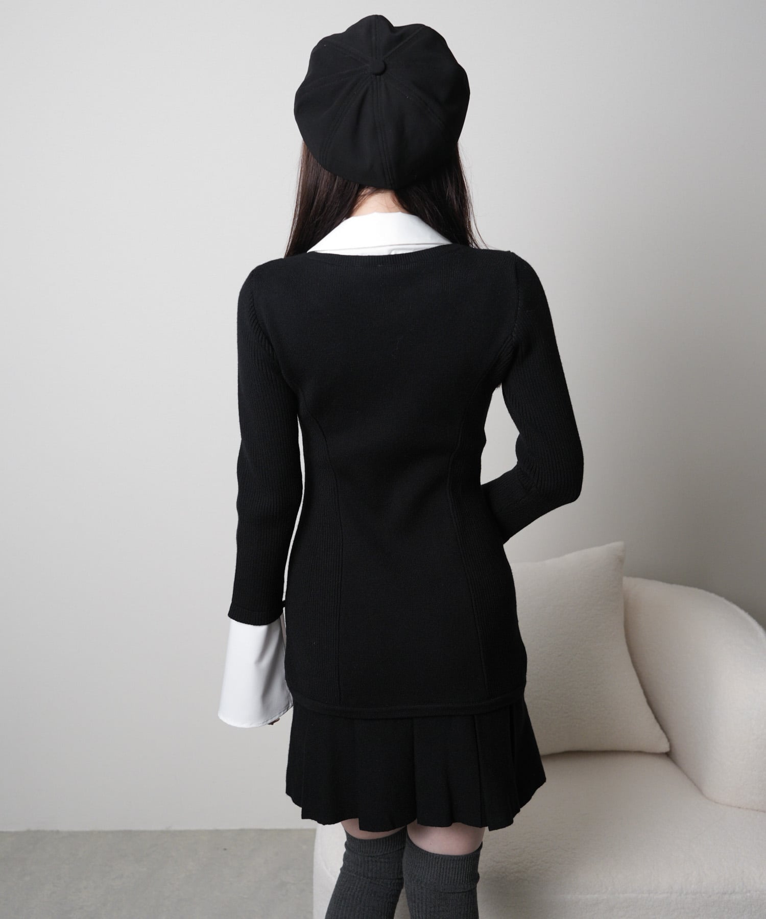 LIP SERVICE｜LIP SERVICE/(W)フロントZIPニットプリーツワンピース