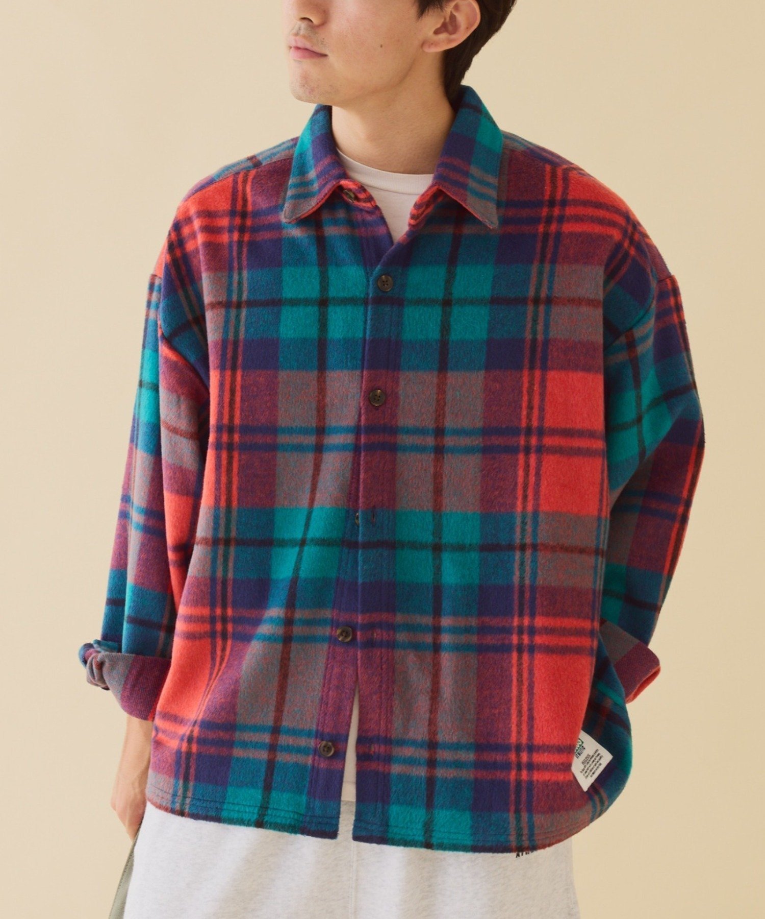 CIAOPANIC TYPY｜【DISCUS】シャギーチェックシャツジャケット