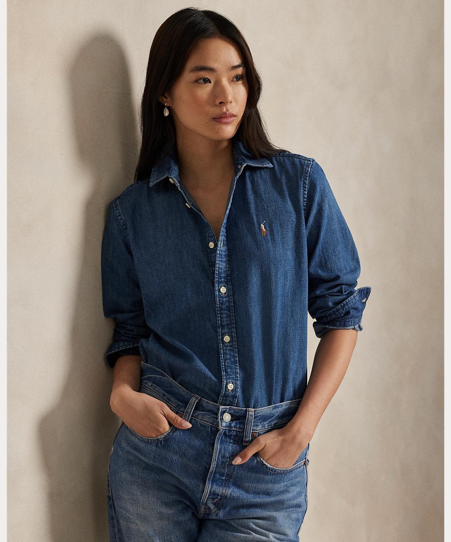 RALPH LAUREN｜スリム フィット デニム シャツ | Rakuten Fashion(楽天