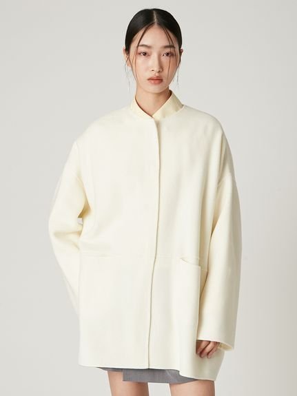 FRAY I.D｜マフラー付ノーカラーリバーミドルコート | Rakuten Fashion