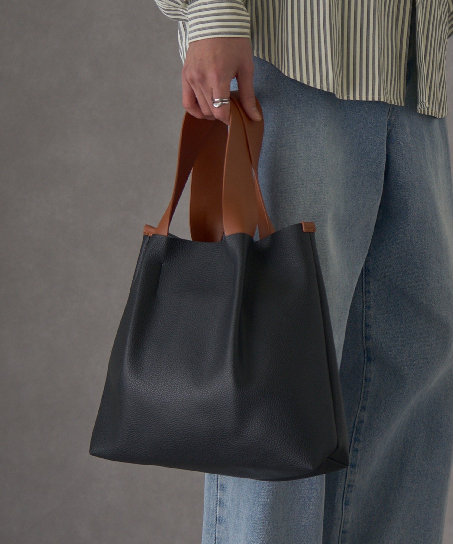 SETUP7｜MAISON CLUB/バイカラーPUレザートートバック M | Rakuten