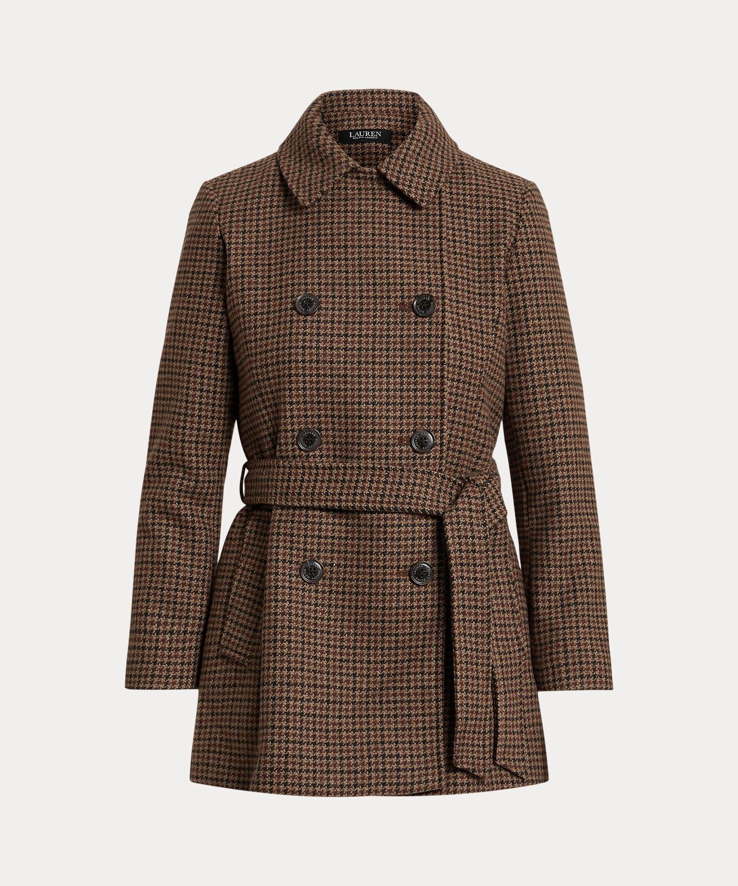 RALPH LAUREN｜チェックド ダブルブレステッド ウールブレンド コート