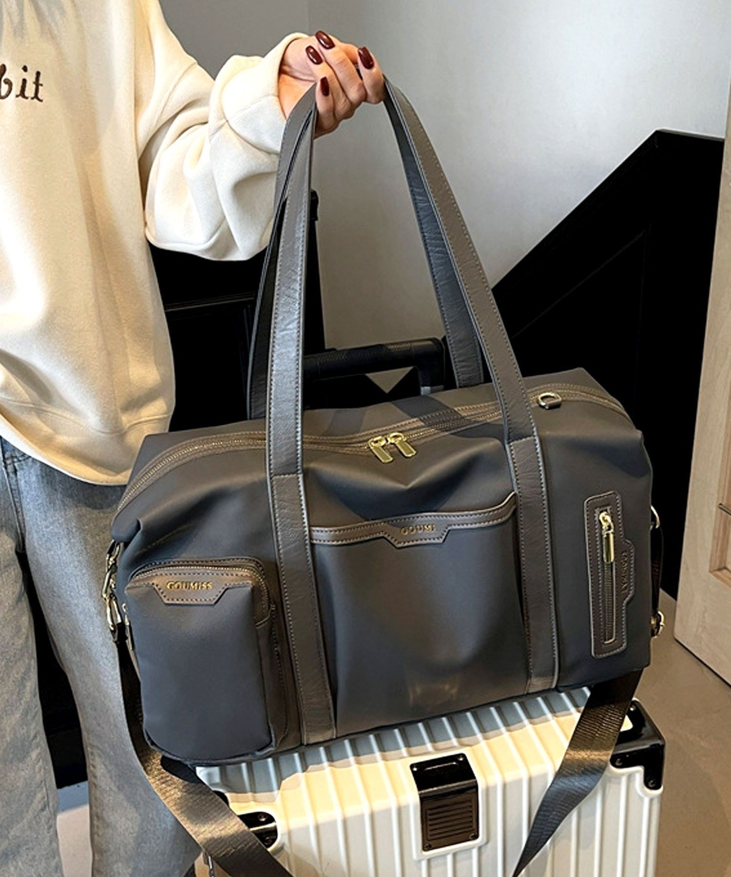 florist｜大容量/防水PU/2WAY/マルチポケットエレガンスボストンバッグ