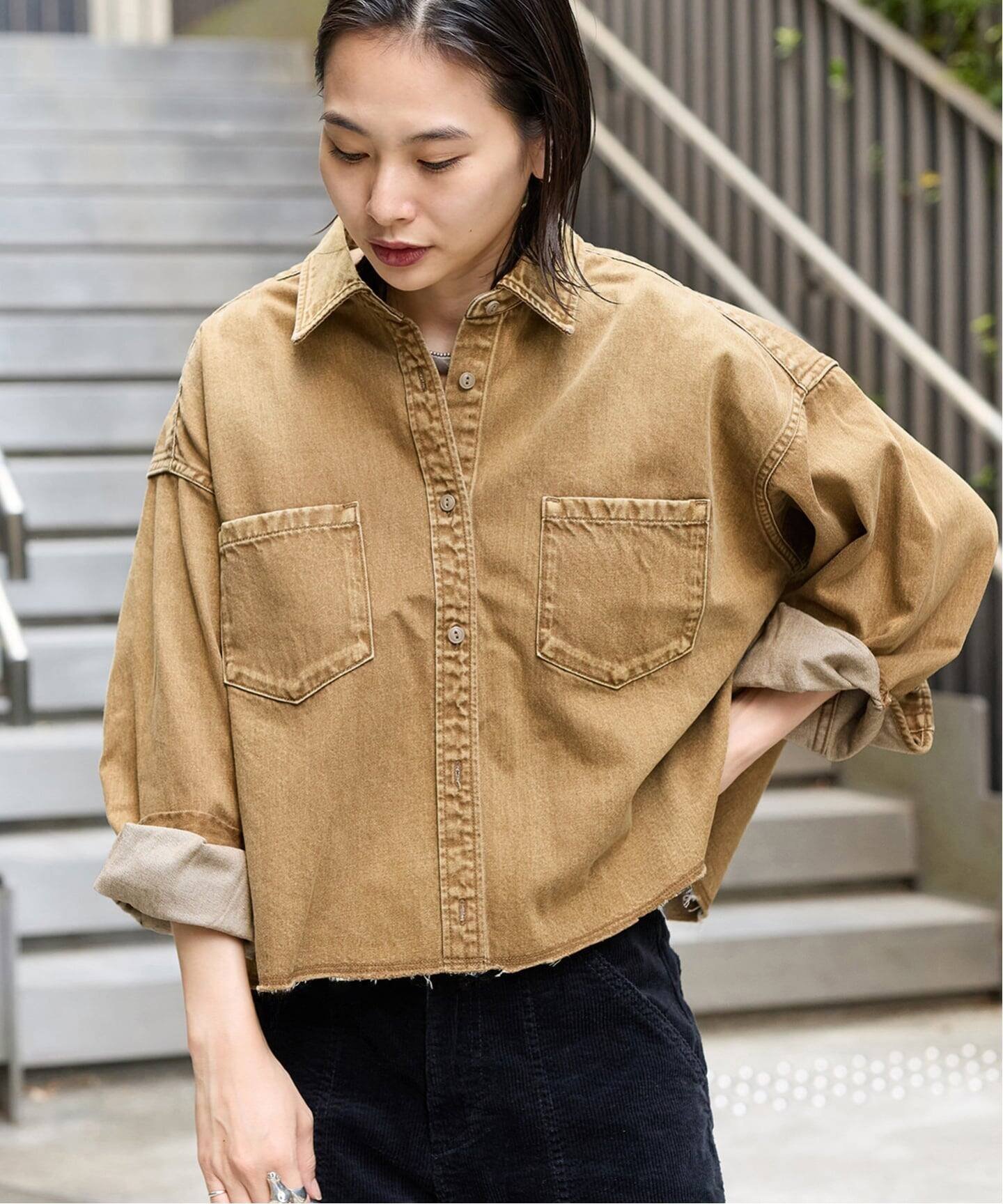 JOURNAL STANDARD｜《追加3》ライトオンスデニムクロップドシャツ