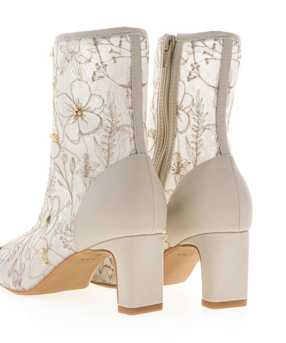 RANDA｜フラワー刺繍ショートブーツ | Rakuten Fashion(楽天