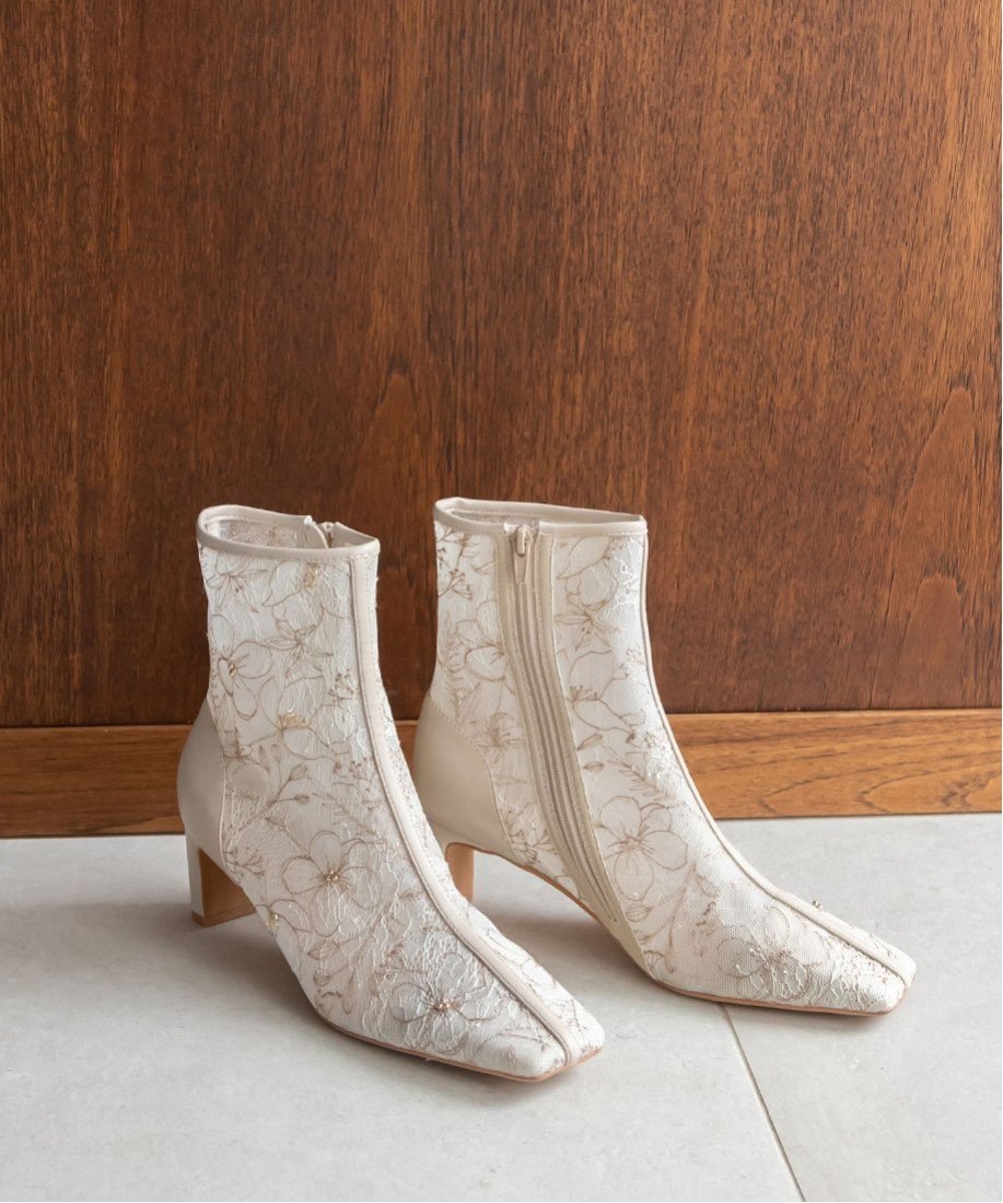 RANDA｜フラワー刺繍ショートブーツ | Rakuten Fashion(楽天