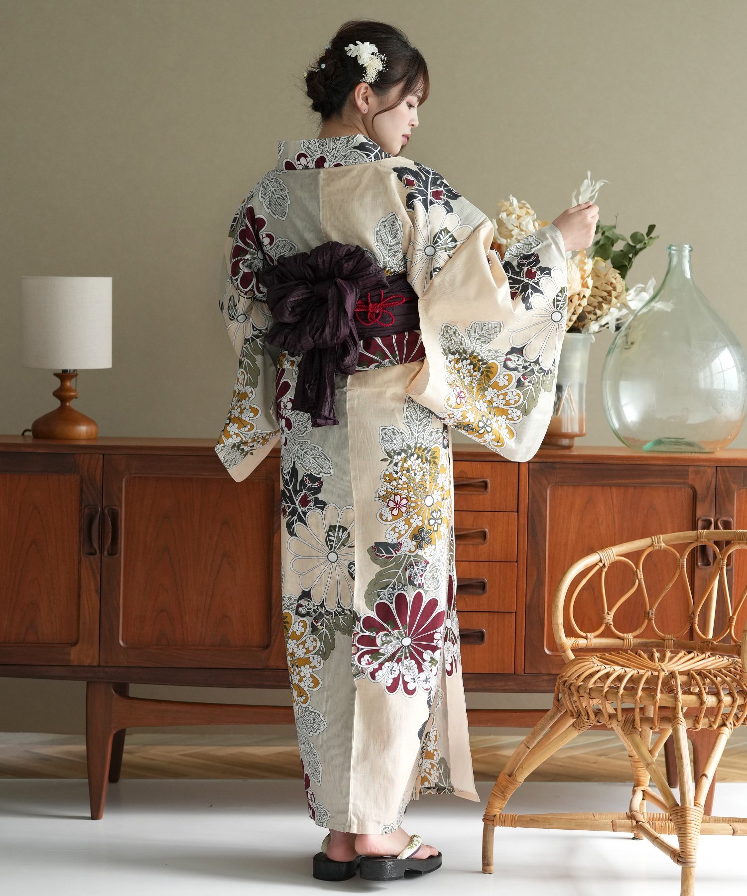 utatane｜utatane/(W)高級変わり織り浴衣3点セット ピンクベージュと