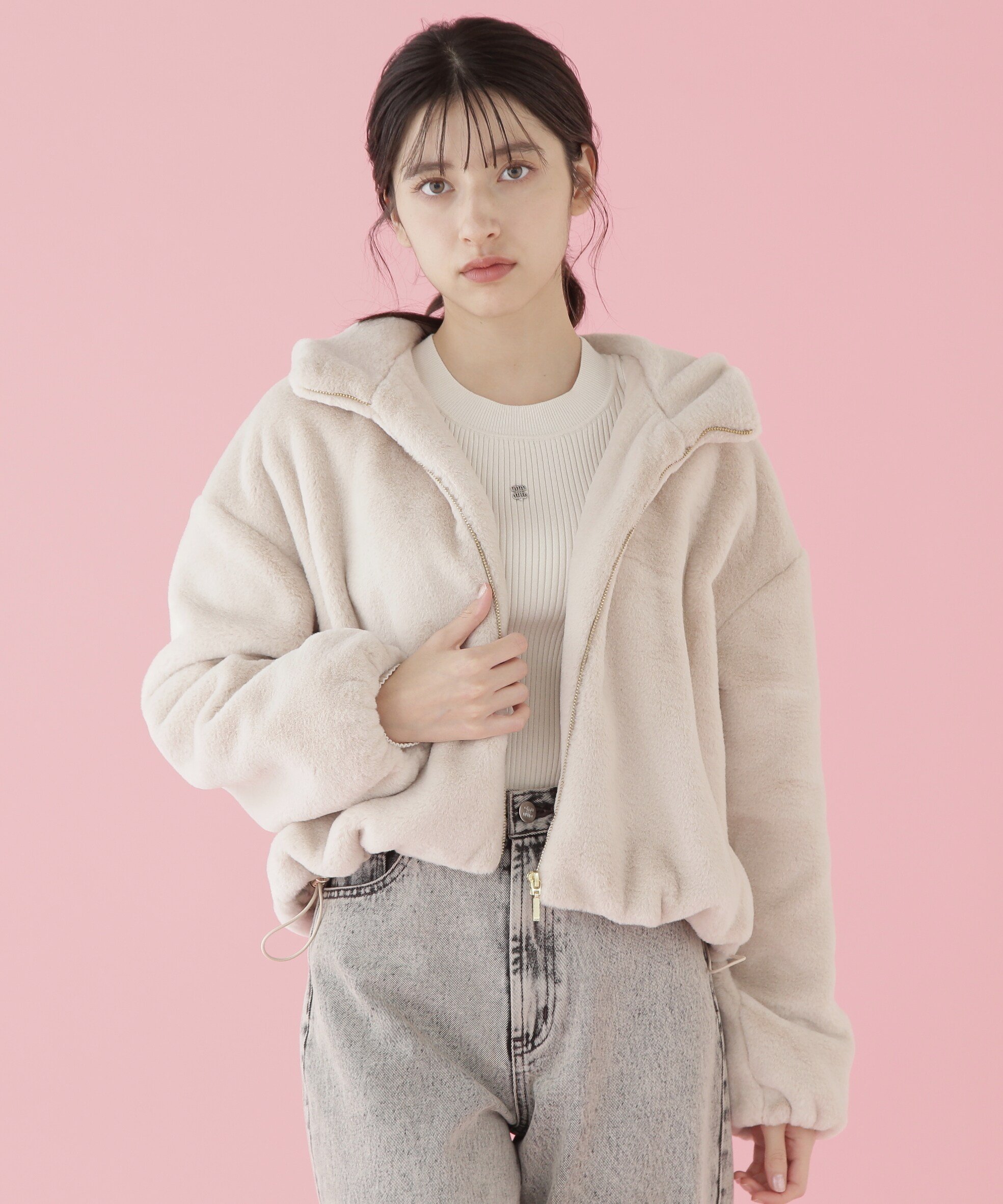 JILL by JILL STUART｜フェイクファーフーディー | Rakuten Fashion