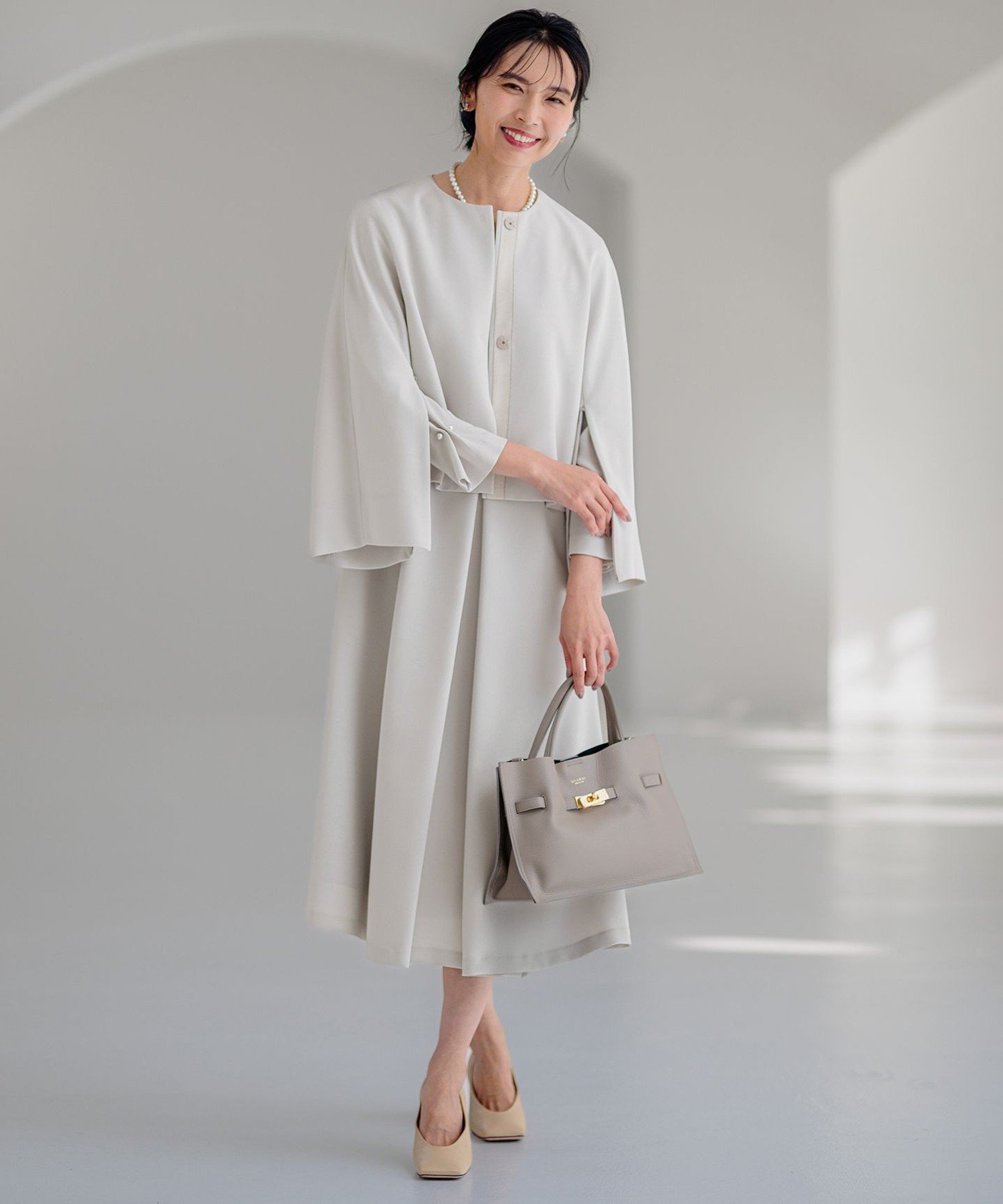 23区｜【VERYコラボ 】トリアセ ダブルジョーゼット ノーカラー