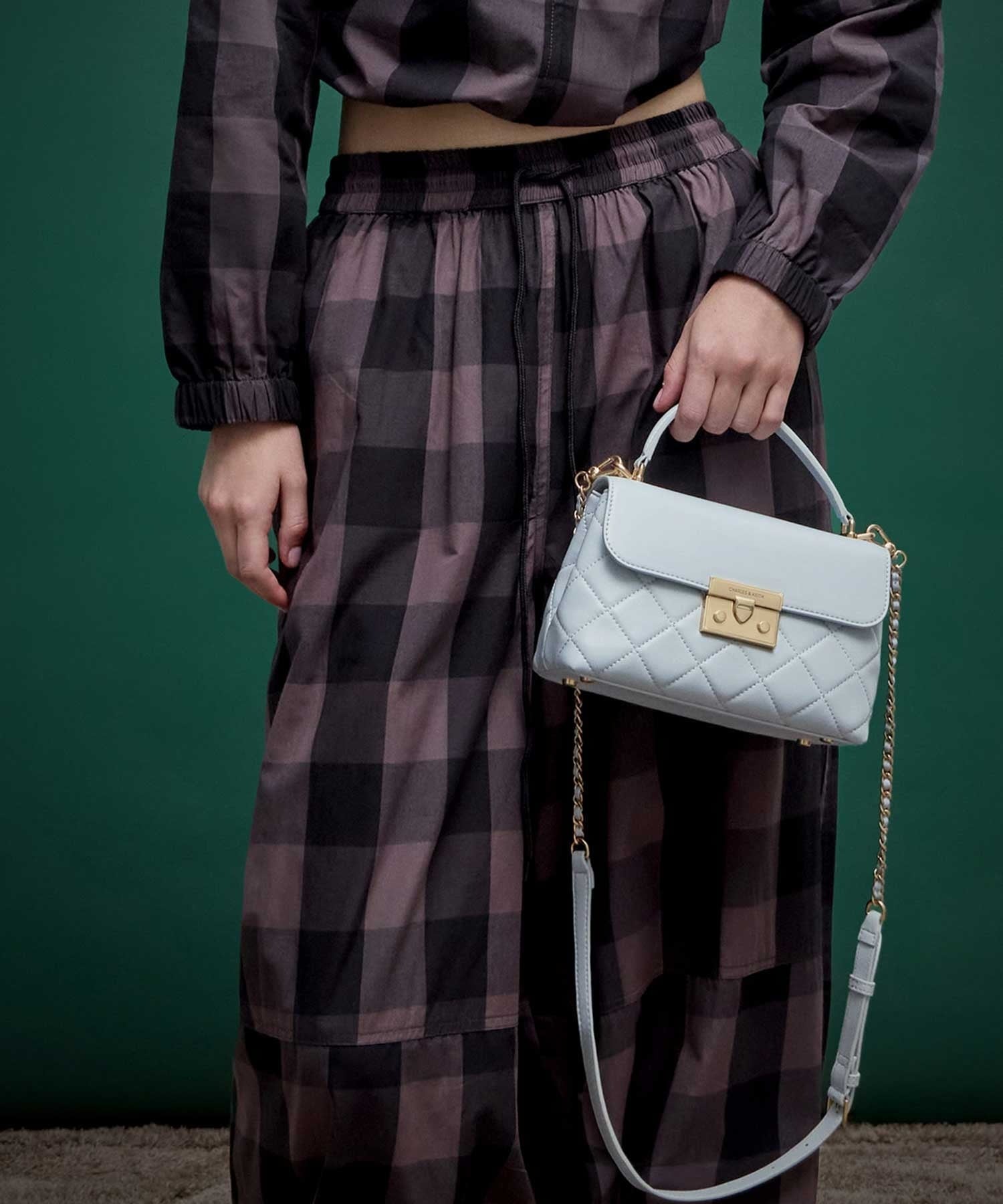 CHARLES & KEITH｜Alva アルヴァ キルトチェーンストラップトップ