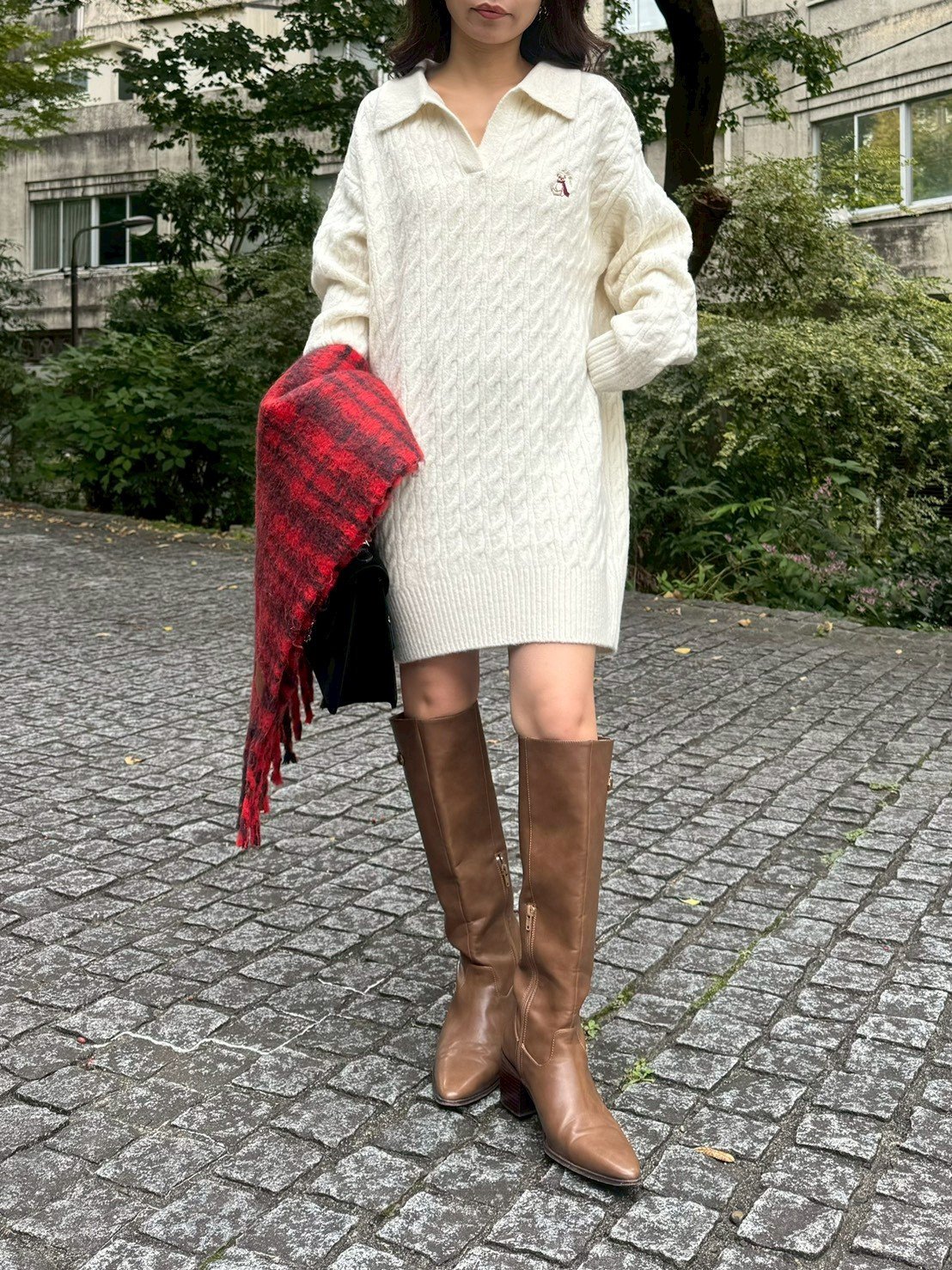 LILY BROWN｜Lily Bearケーブルニットワンピース | Rakuten Fashion