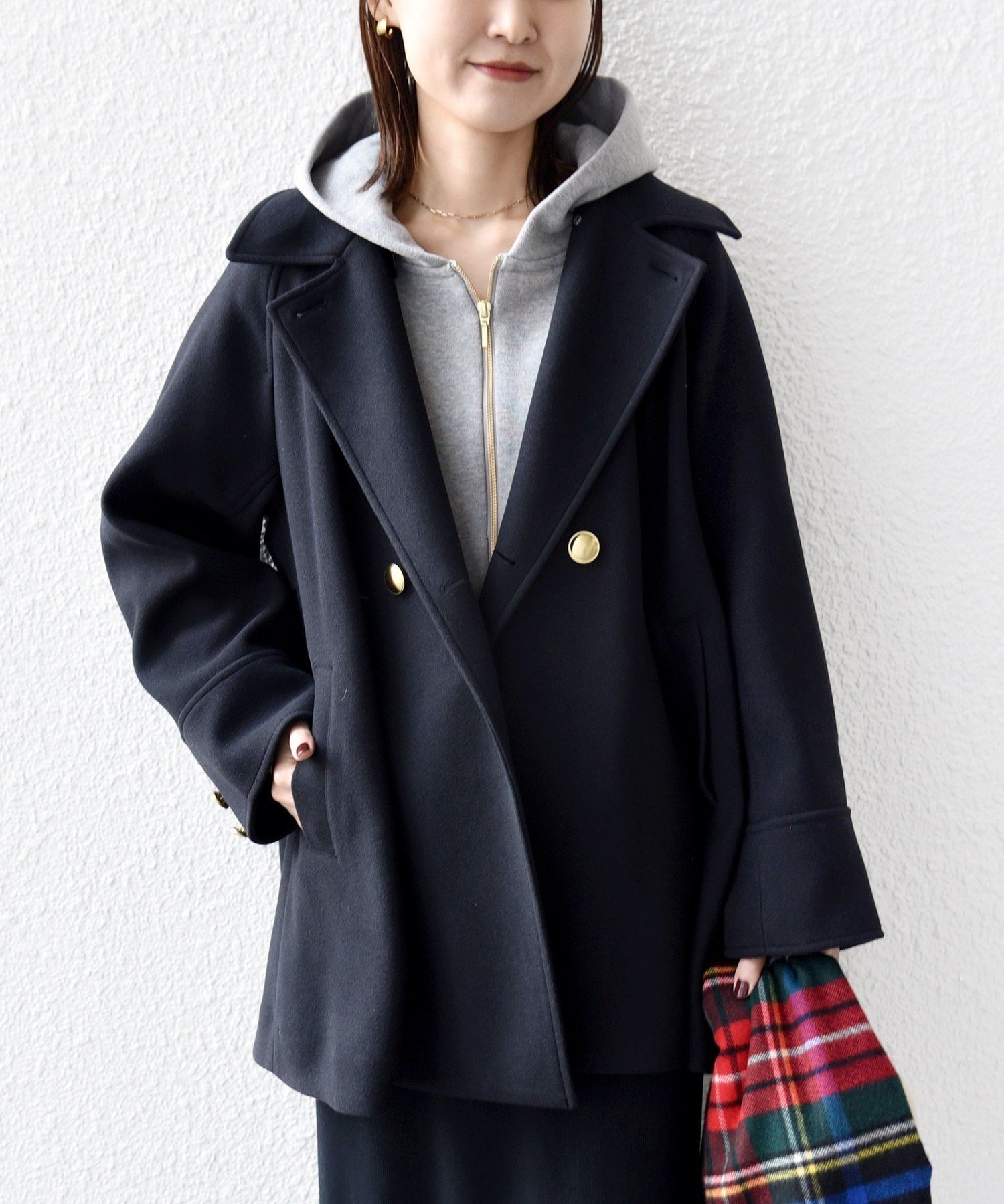 SHIPS ウール ライク ジャージー メルトン 2WAY Pコート SHIPS｜【WEB限定】<手洗い可能>ウール ライク ジャージー メルトン