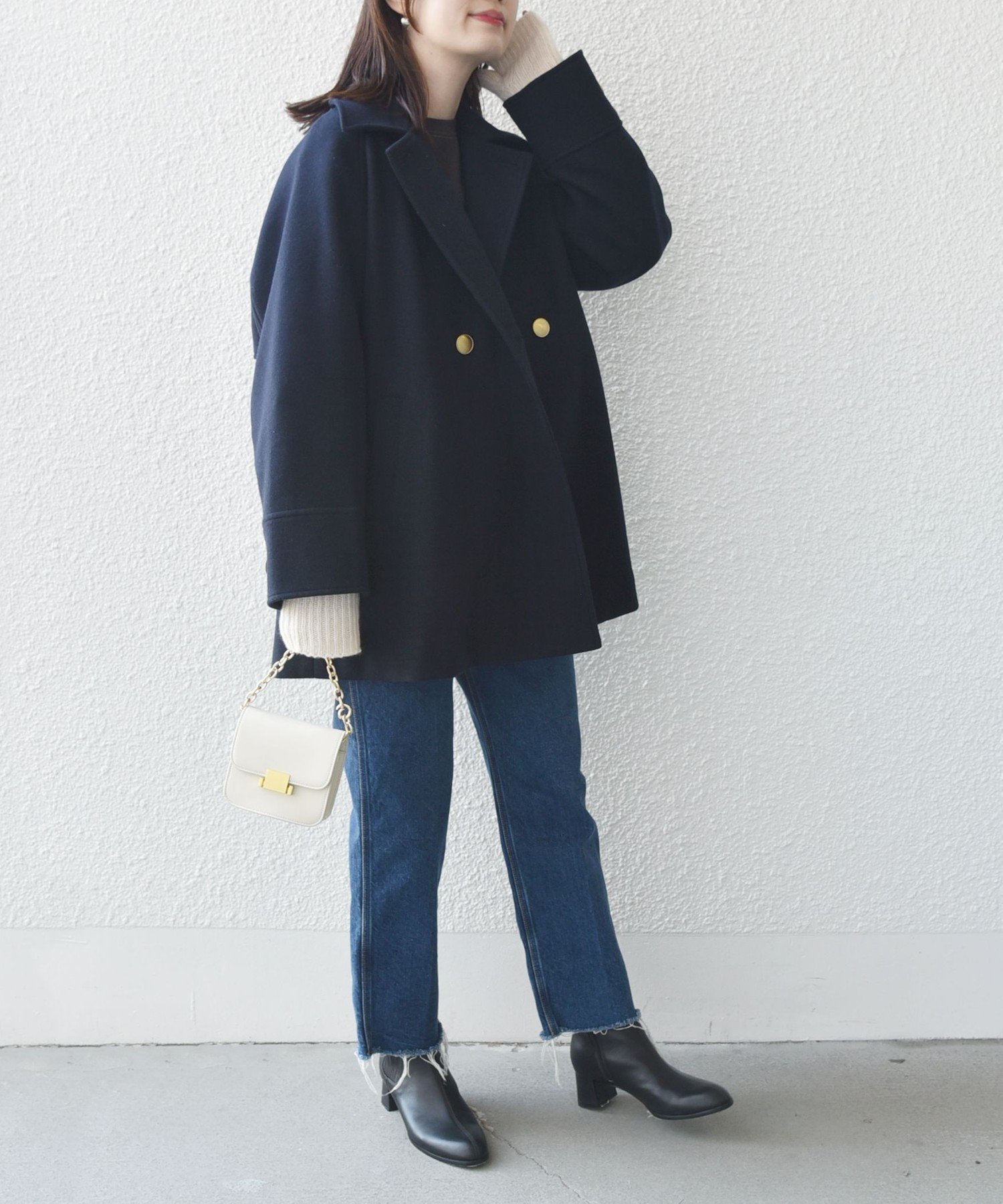 SHIPS ウール ライク ジャージー メルトン 2WAY Pコート SHIPS｜【WEB限定】<手洗い可能>ウール ライク ジャージー メルトン