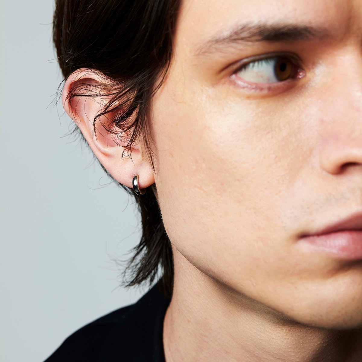 4℃｜【4°C HOMME+】 シルバー フープ ピアス/片耳用 | Rakuten Fashion