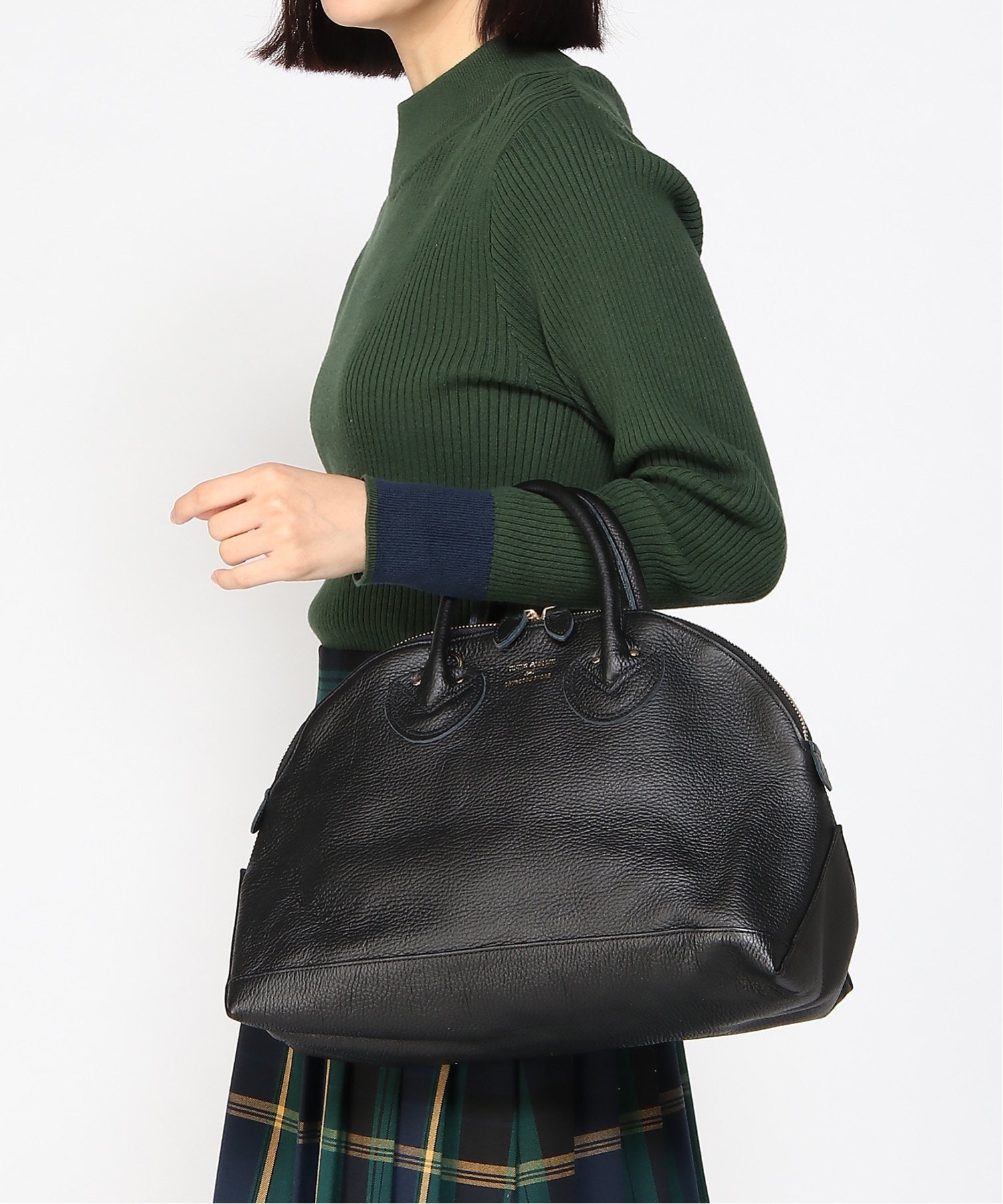 SETUP7｜YOUNG&OLSEN/EMBOSSED LEATHER ZIP BOAT トートバッグ 本革