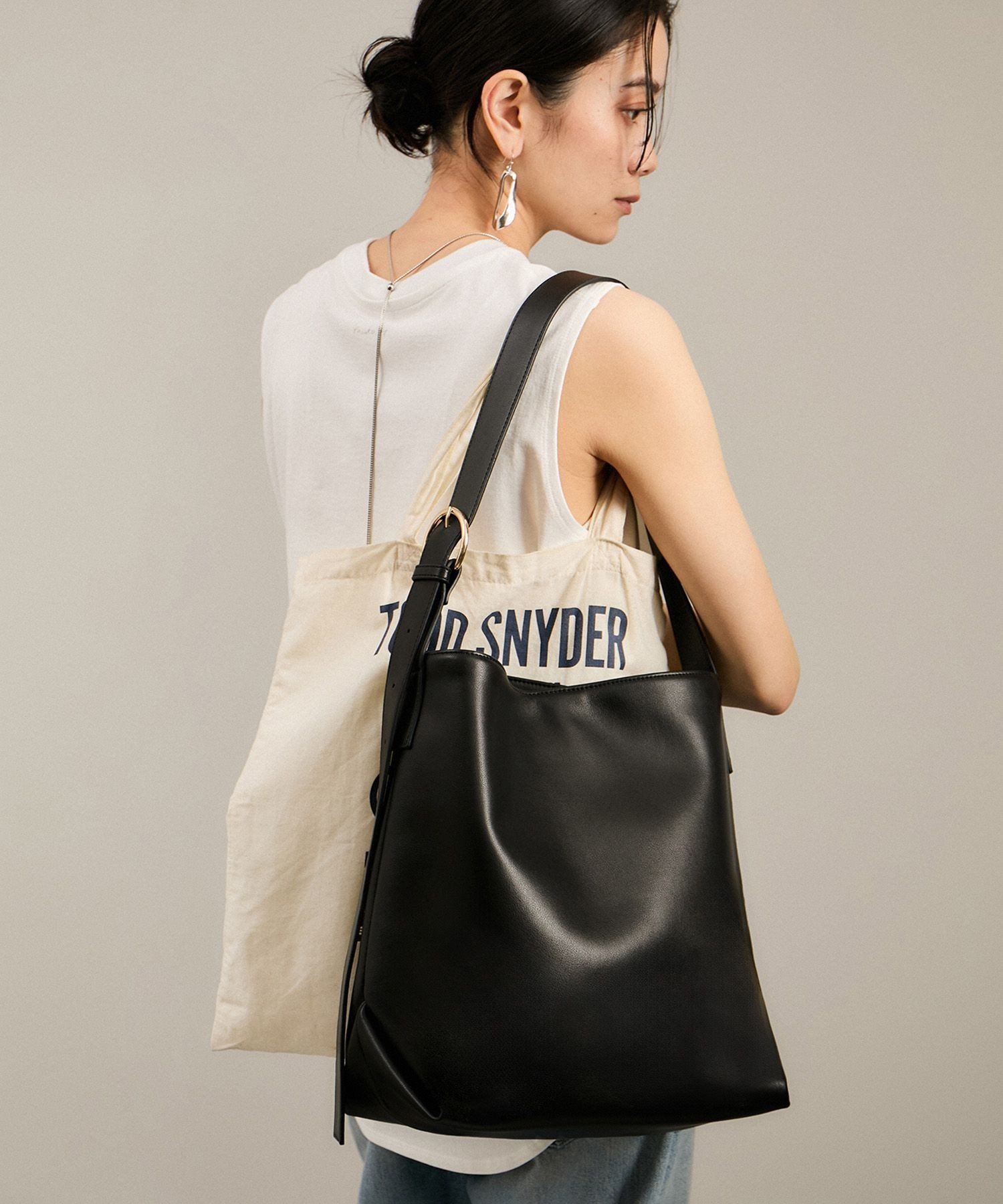 SALON adam et rope'｜スプリットレザートートバッグ/バケットバッグ