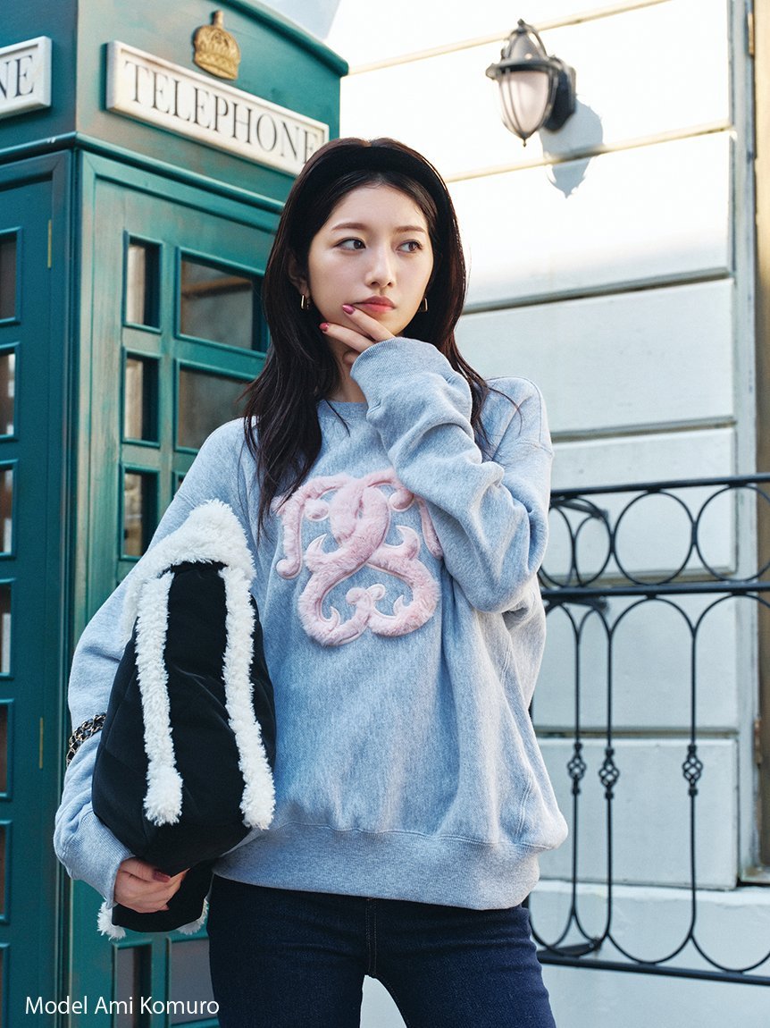 SNIDEL｜【WEB限定/ボアコレクション】ロゴモチーフスウェット