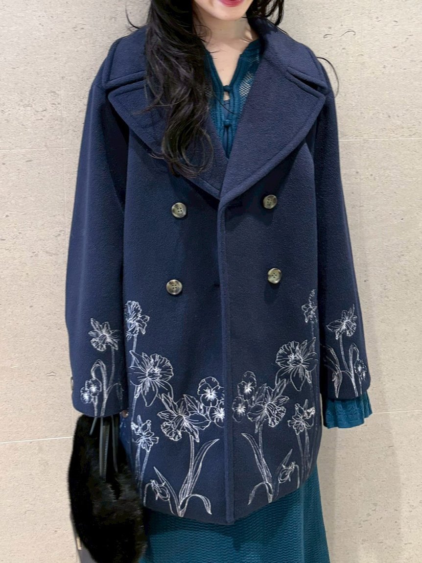 LILY BROWN｜エンブロイダリーコクーンコート | Rakuten Fashion(楽天