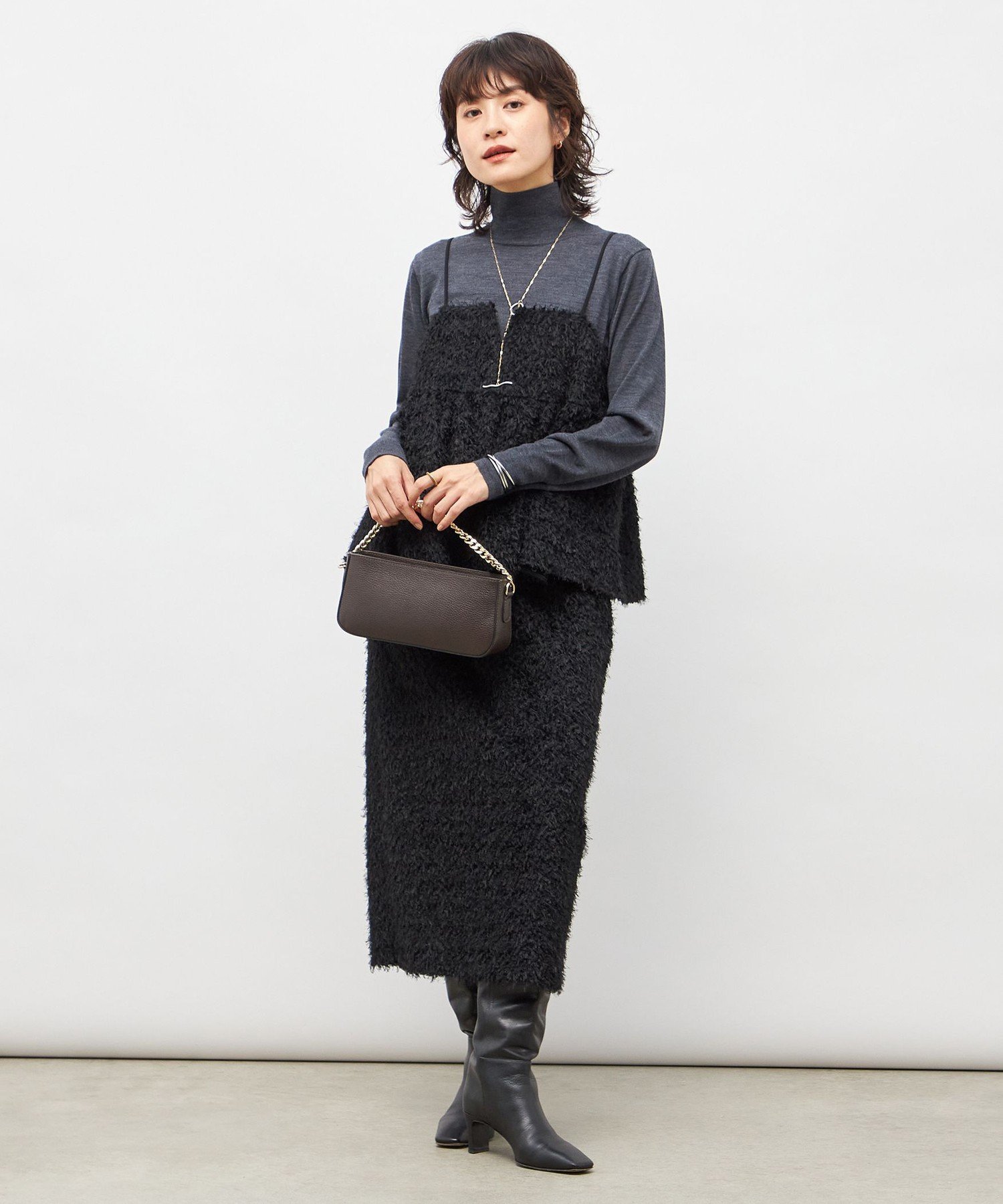 NOLLEY'S｜《セットアップ対応》ウォッシャブルフェザーチュールキャミ