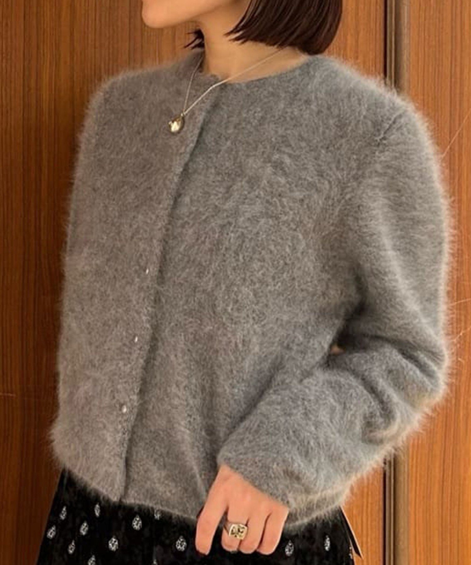 TOMORROWLAND｜フラッフィーヤーン クルーネックカーディガン