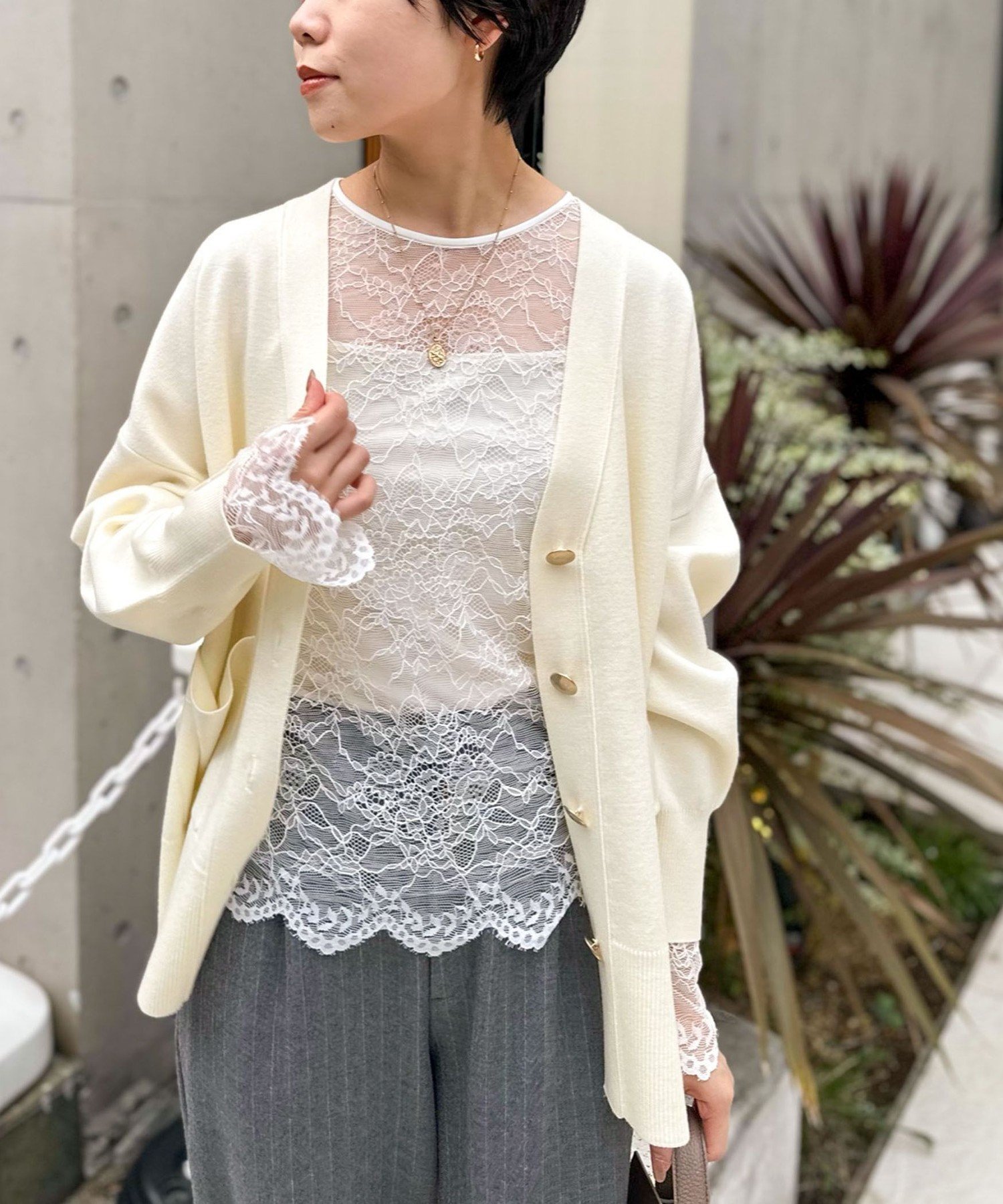 NOLLEY'S｜ウォッシャブルラッセルレースTブラウス | Rakuten Fashion