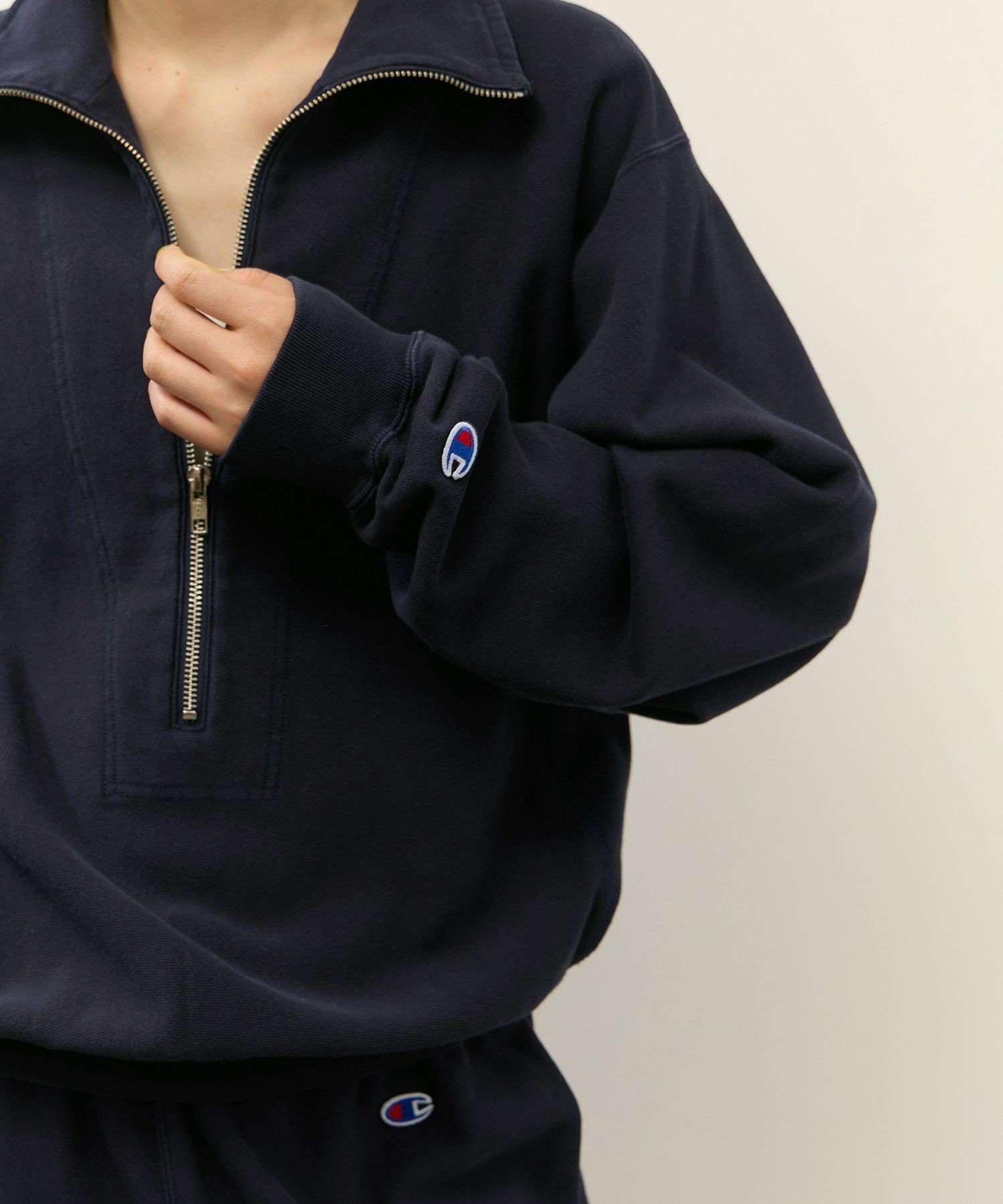 ADAM ET ROPE'｜【Champion for ADAM ET ROPE'】別注 SWEAT HALF ZIP