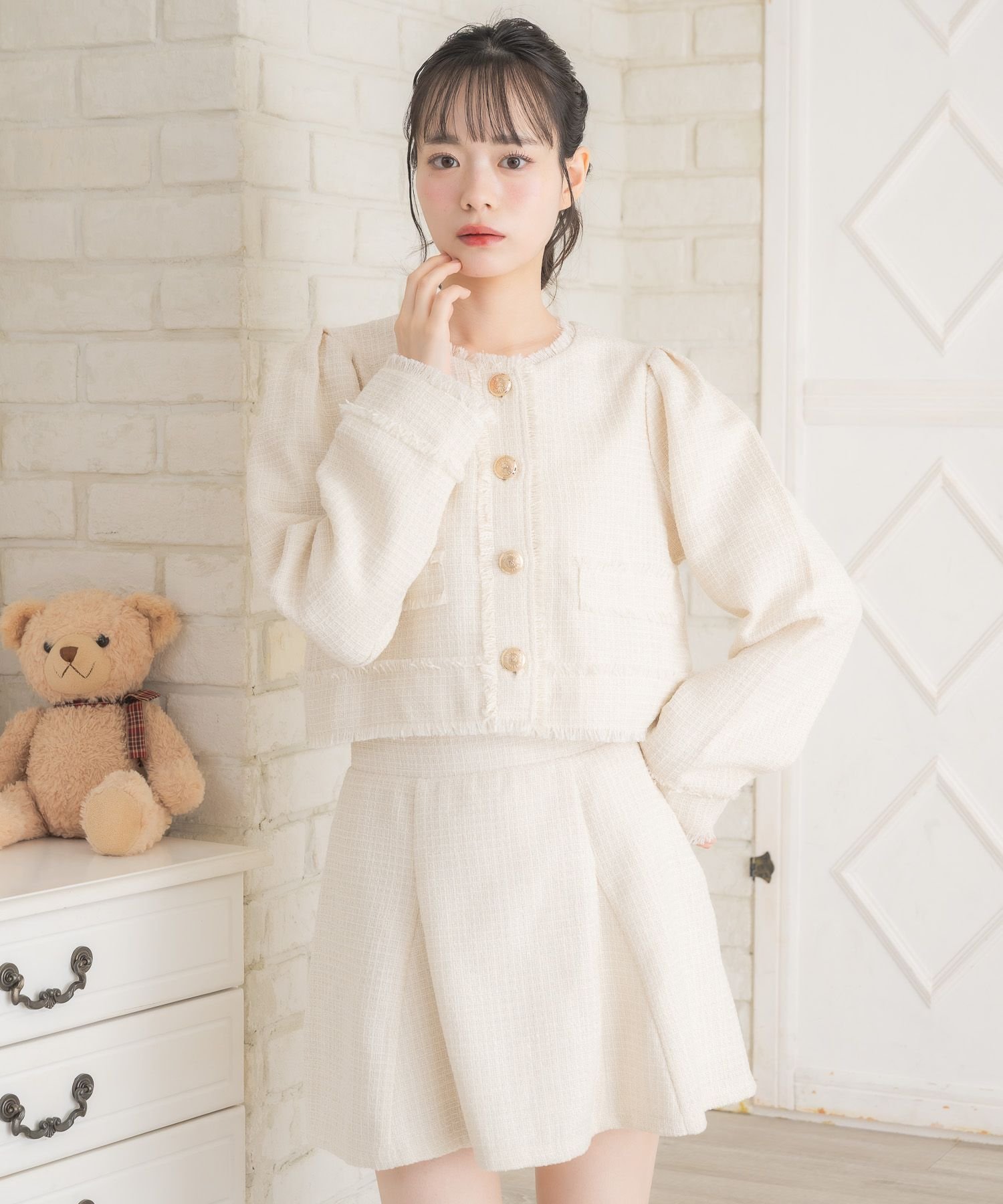 RETRO GIRL｜【セットアップ対応】プレート付ラメツイードJK | Rakuten